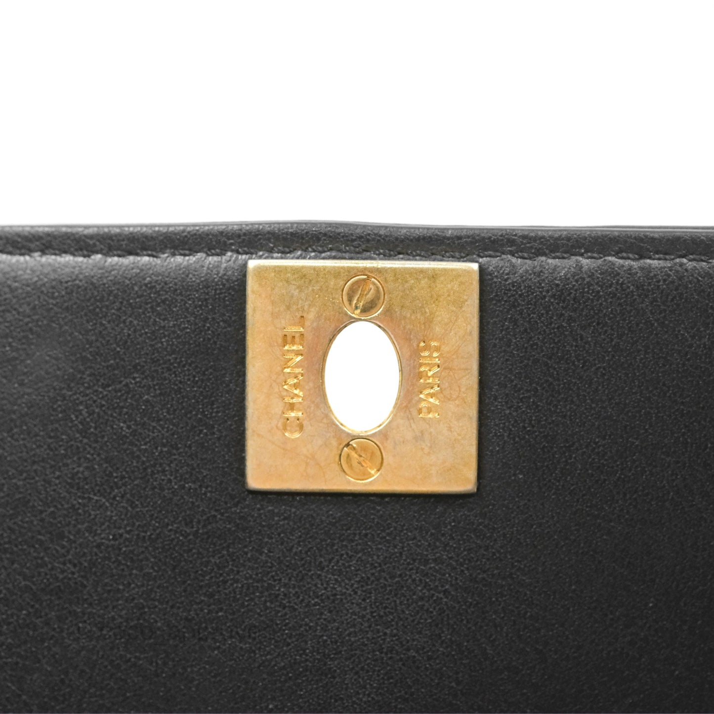 Chanel Triple Flap Bag Quilted Black Calfskin Aged Gold Hardware
