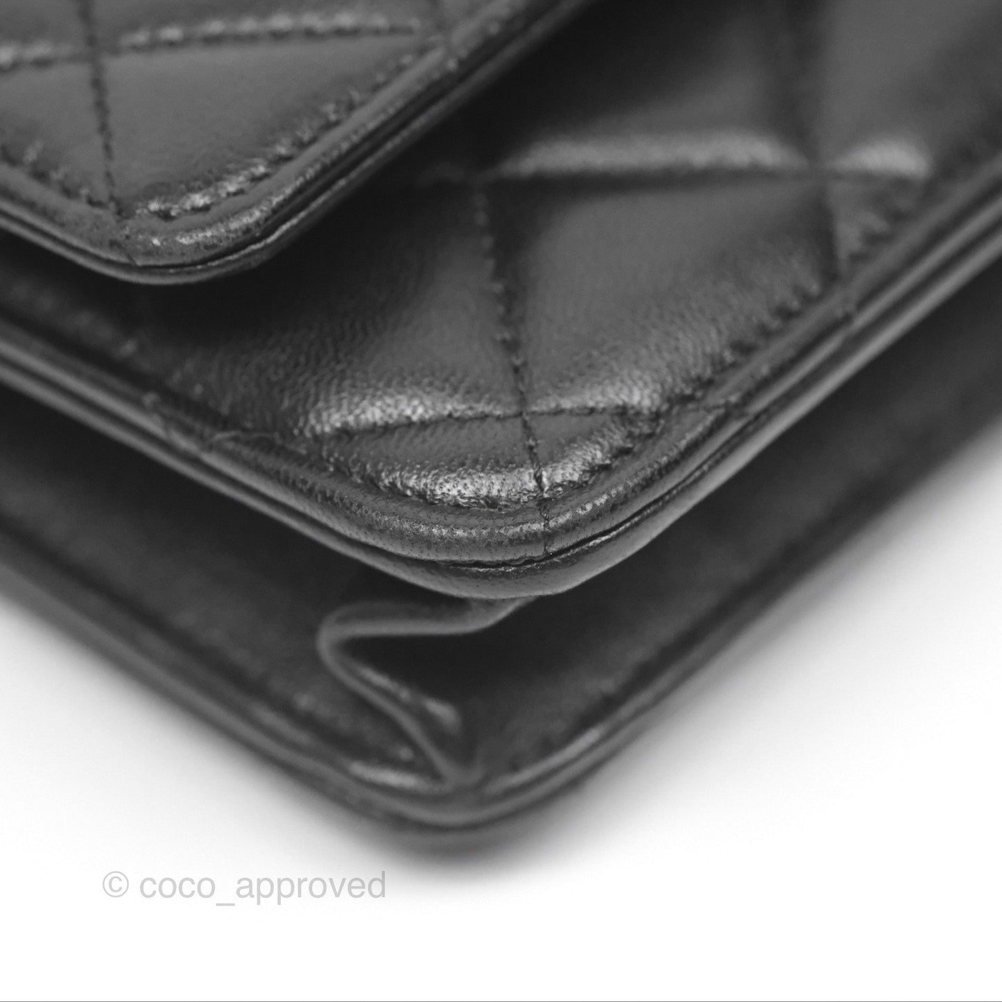 Chanel Quilted Classic WOC Black Lambskin Gold Hardware