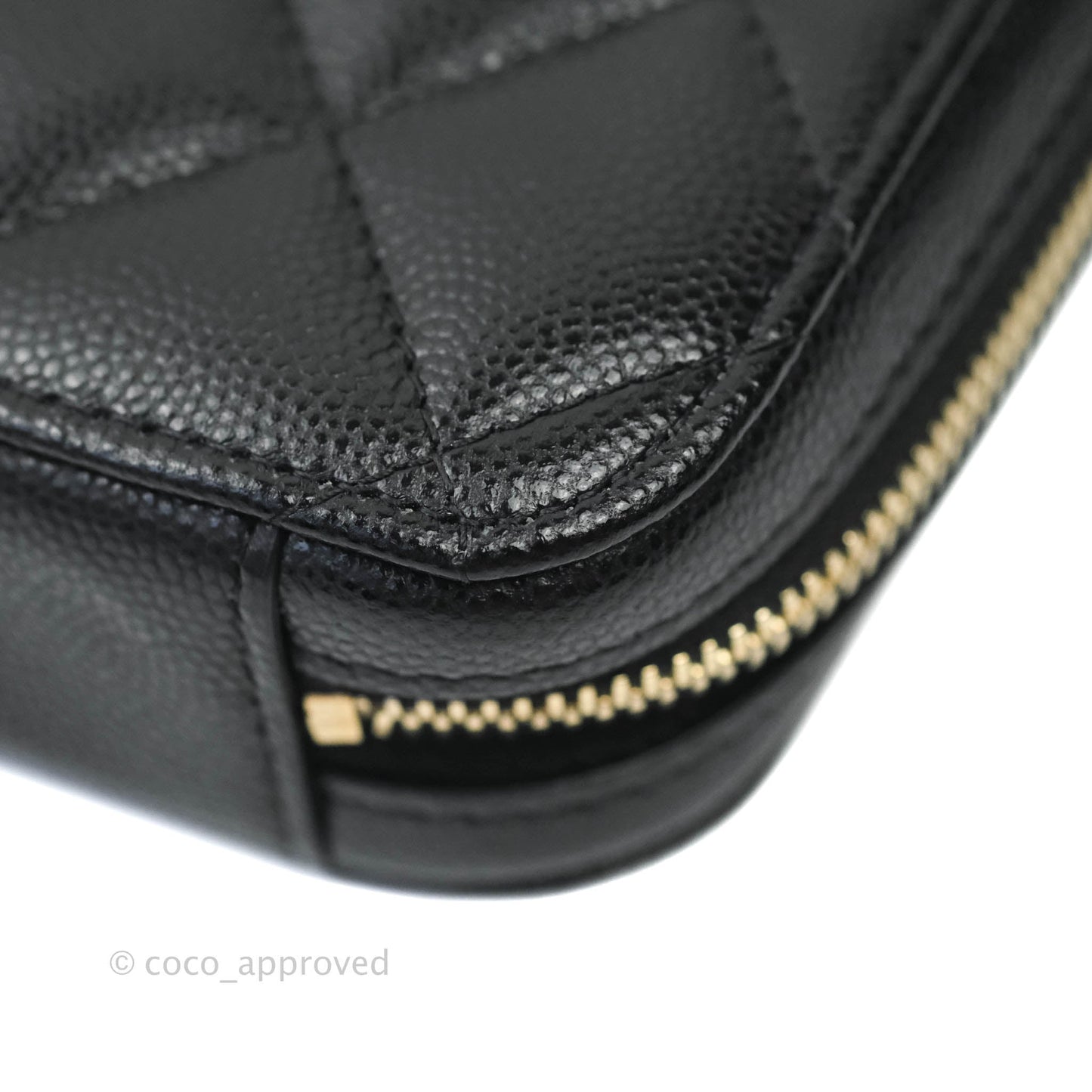 Chanel Quilted Classic Clutch With Chain Black Caviar Light Gold Hardware