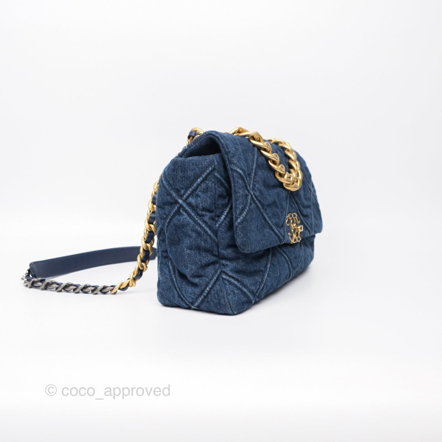 Chanel 19 Medium Dark Denim Mixed Hardware