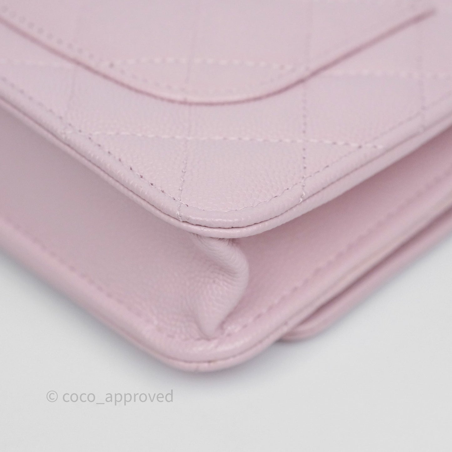 Chanel Classic Quilted Wallet On Chain WOC Pink Caviar Gold Hardware