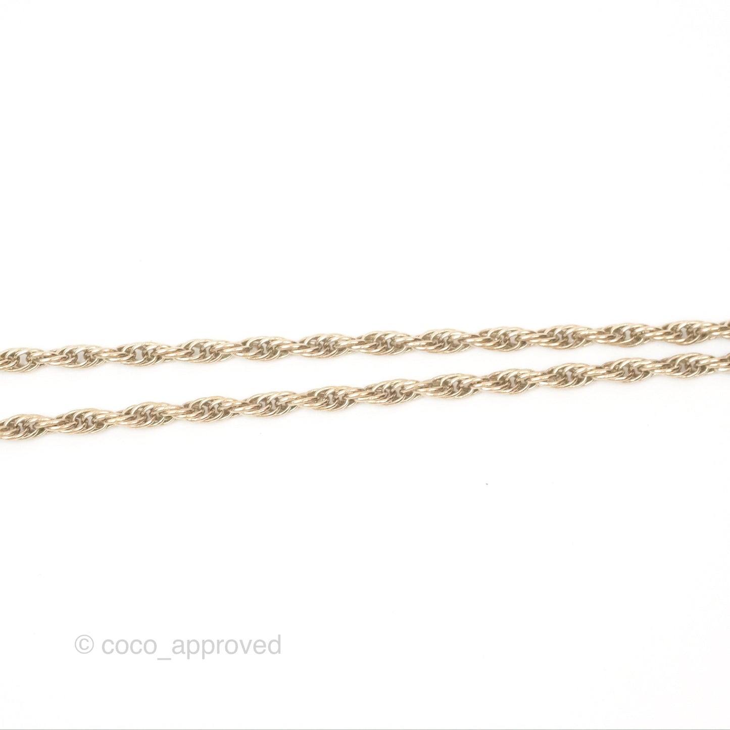 Chanel Pearl CC Necklace Blue Gold Tone 18P
