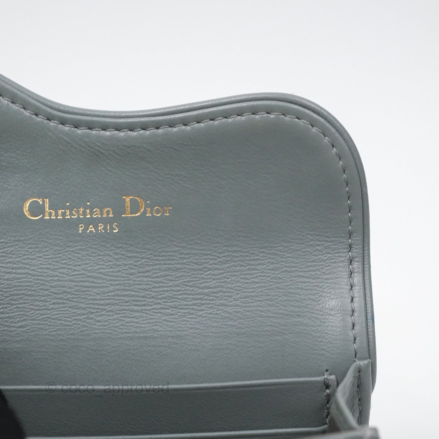 Christian Dior Saddle Bloom Card Holder Gray Dior Oblique Jacquard