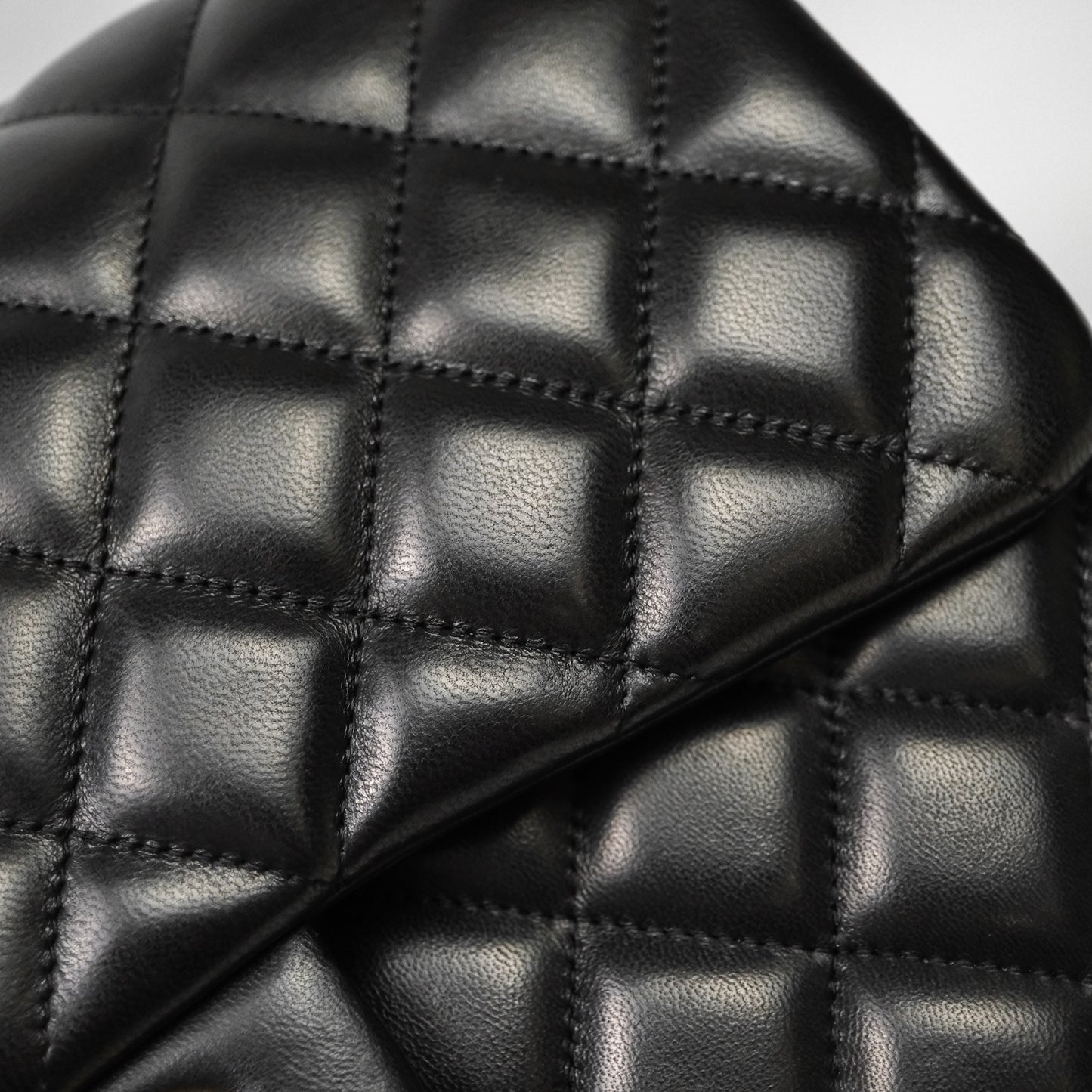 Chanel Jumbo Double Flap Quilted Black Lambskin Gold Hardware⁣⁣