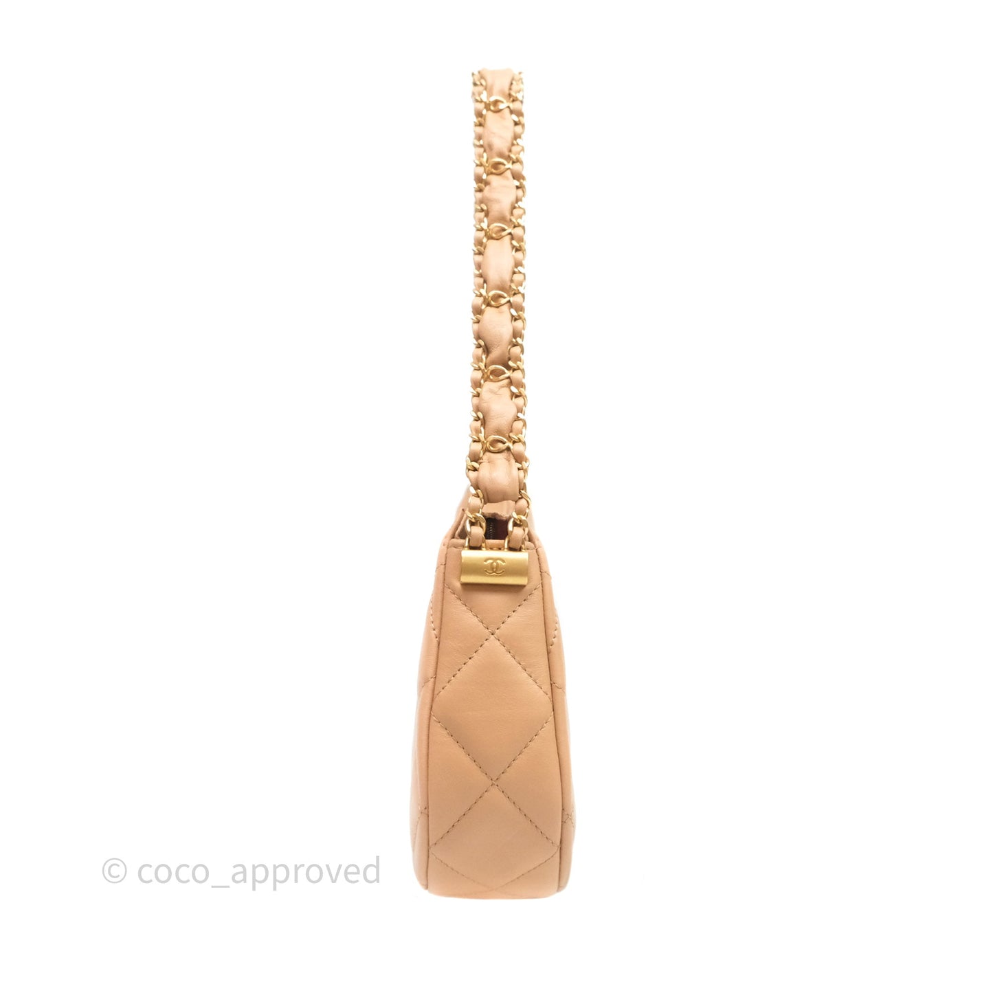 Chanel Large Hobo Bag Beige Aged Calfskin Aged Gold Hardware 23K