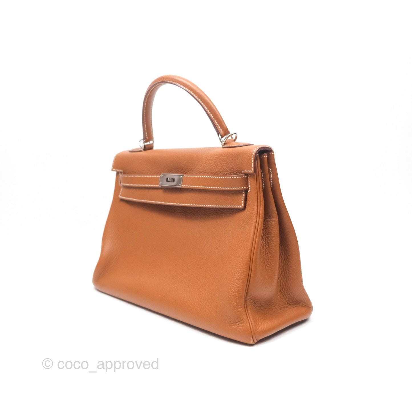 Hermès Kelly 32 Retourne Gold Togo Palladium Hardware