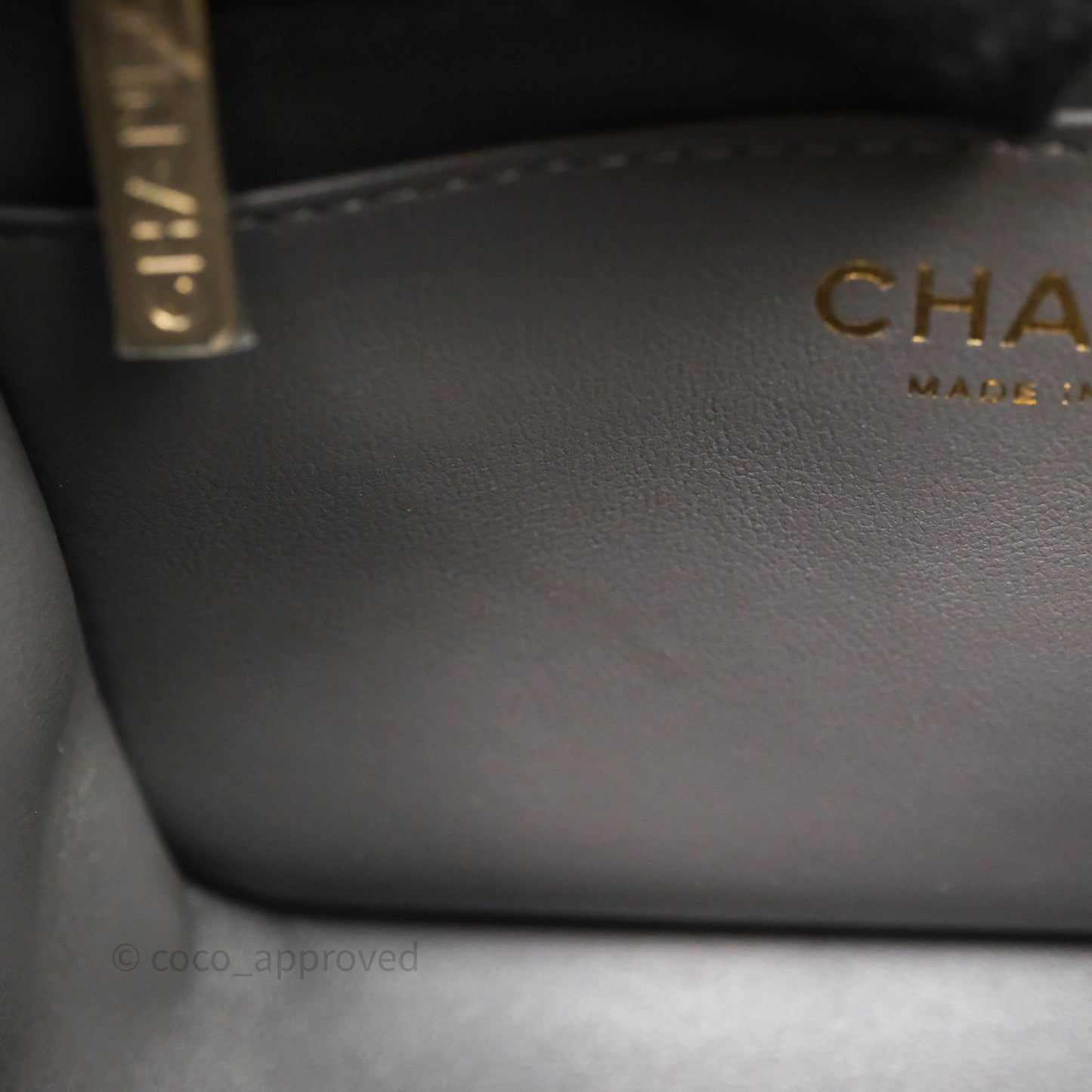 Chanel Mini Square Quilted Grey Lambskin Gold Hardware