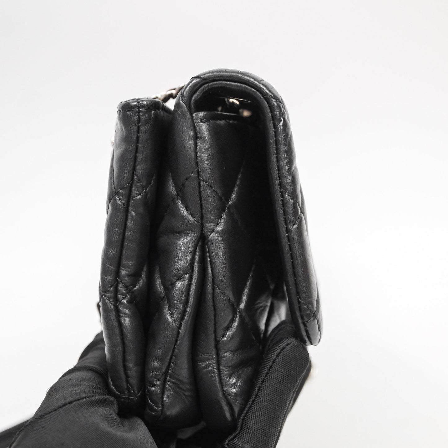 Chanel Quilted Flap Black Calfskin Silver Hardware