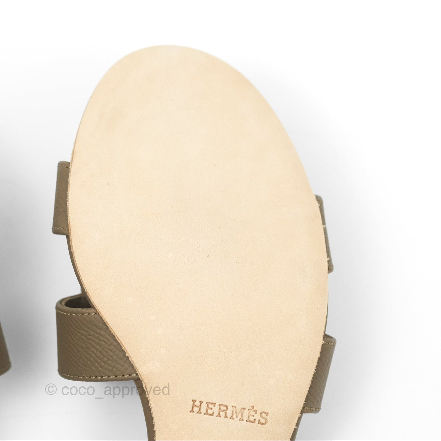 Hermès Oasis Sandals in Etoupe Epsom Size 37