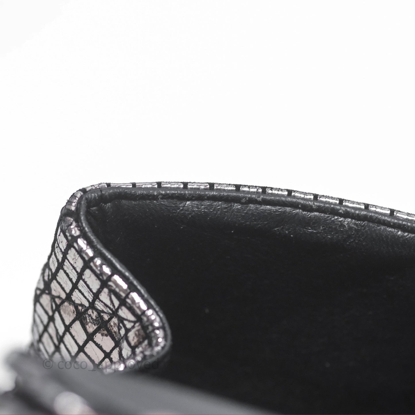 Chanel Mirror Reissue 2.55 Quilted Silver Suede Calfskin Gun Metal Hardware