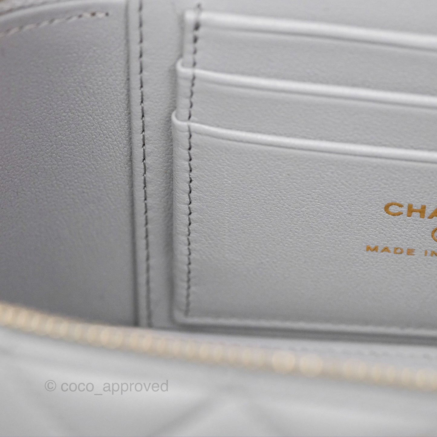 Chanel All Slide Vanity with Adjustable Chain Grey Lambskin Aged Gold Hardware