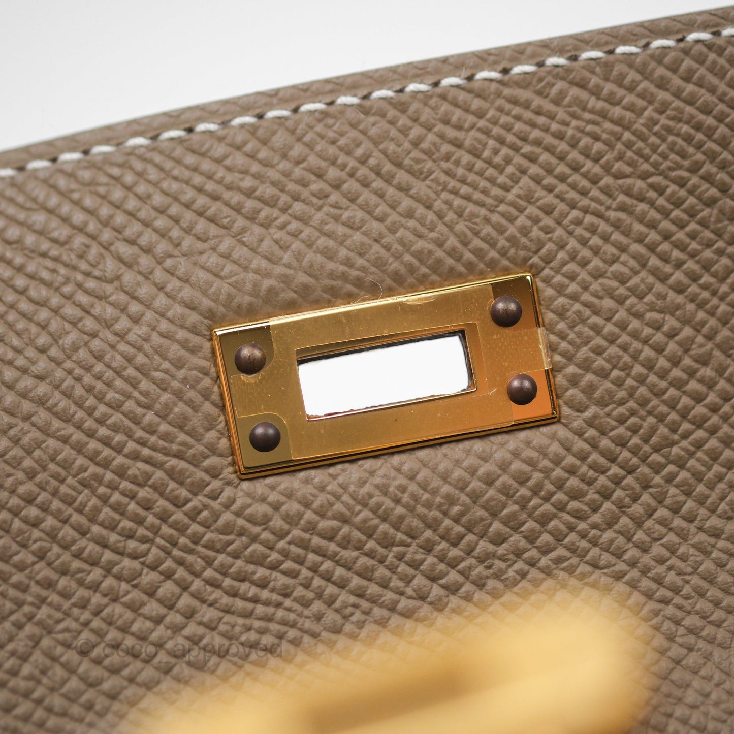 Hermès Sellier Kelly 25 Etoupe 18 Epsom Gold Hardware
