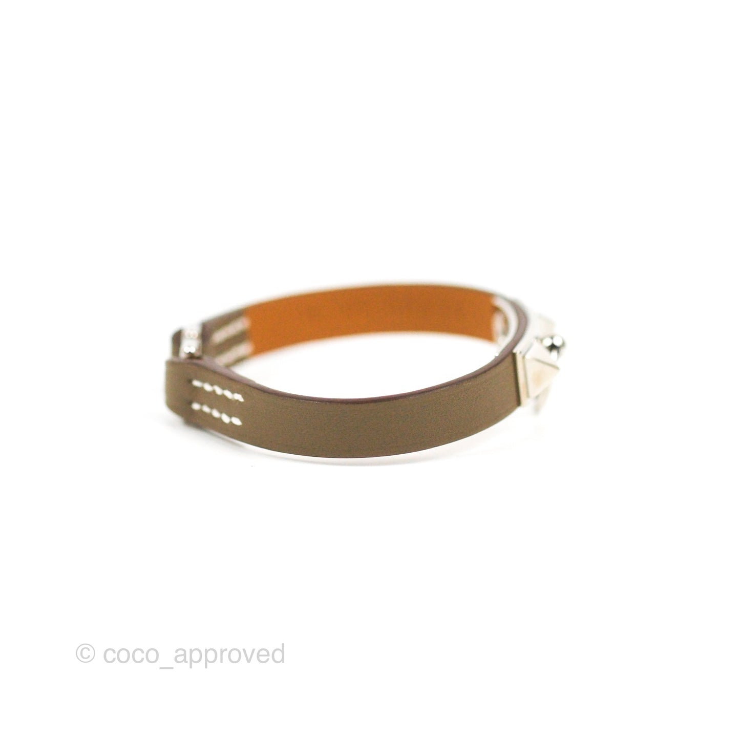Hermès Rivale Mini Bracelet Etoupe Swift Palladium Hardware