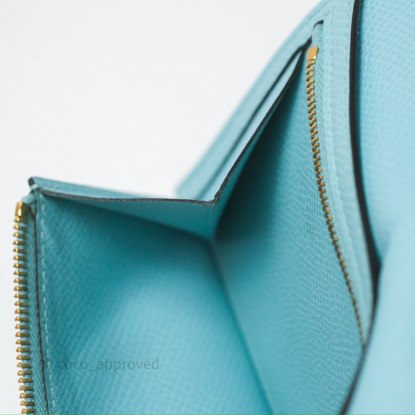Hermès Bearn Long Wallet Bleu Atoll 3P Epsom Gold Hardware