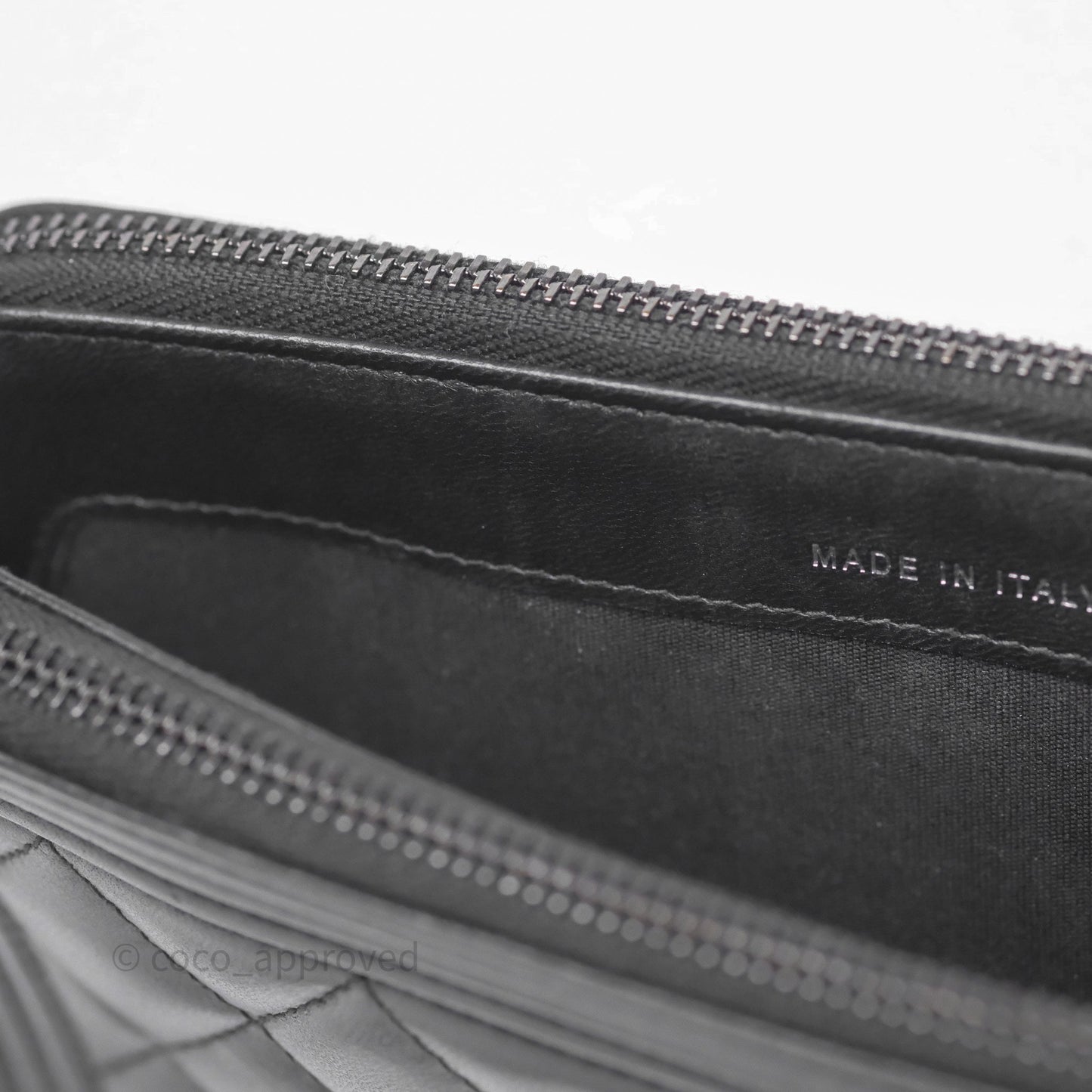 Chanel Boy Double Zip Clutch On Chain So Black Lambskin