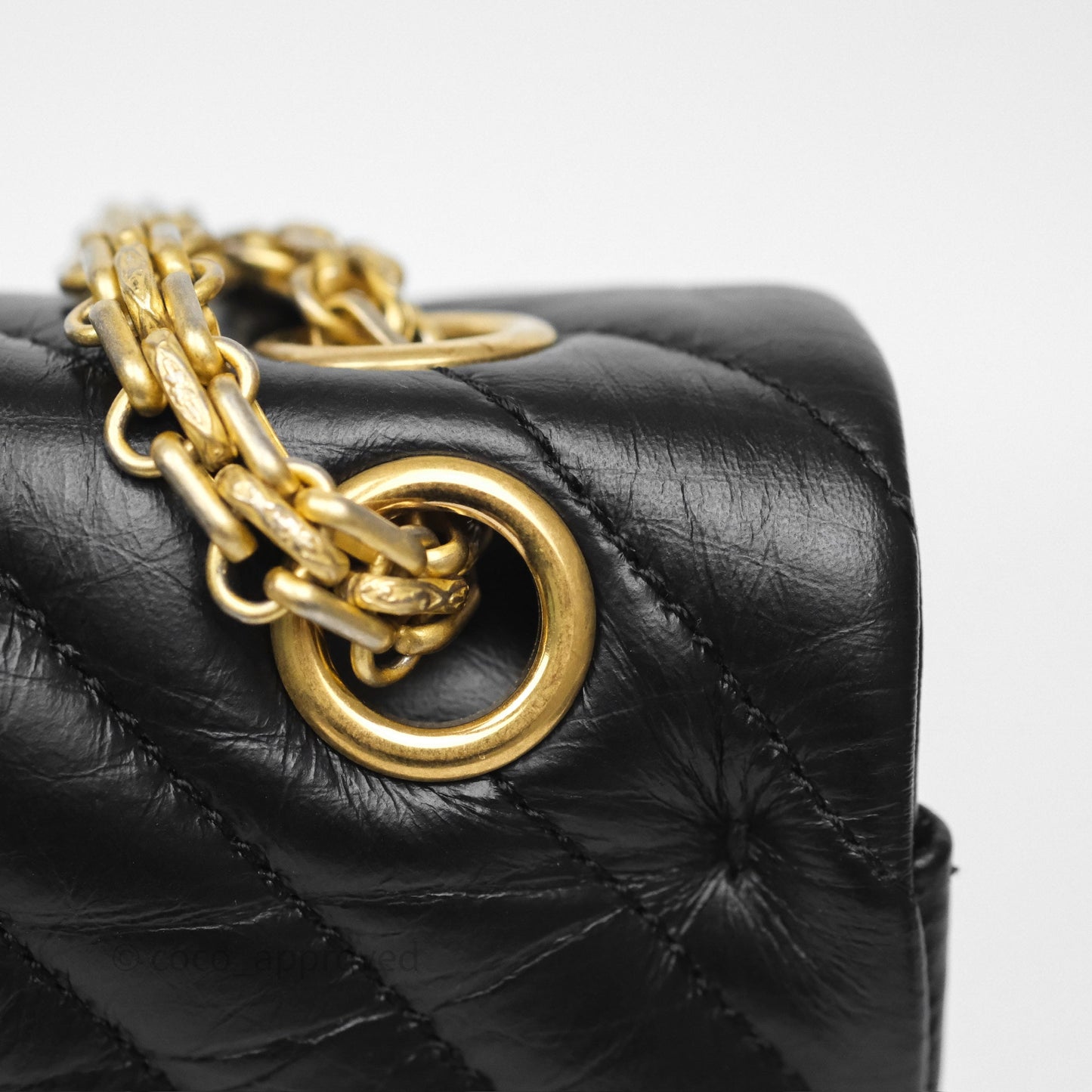 Chanel Reissue 226 Chevron Black Aged Calfskin Aged Gold Hardware