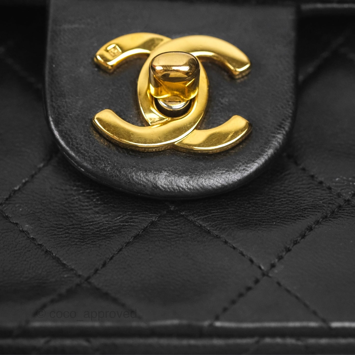 Chanel Vintage Mini Square Black Lambskin 24K Gold Hardware