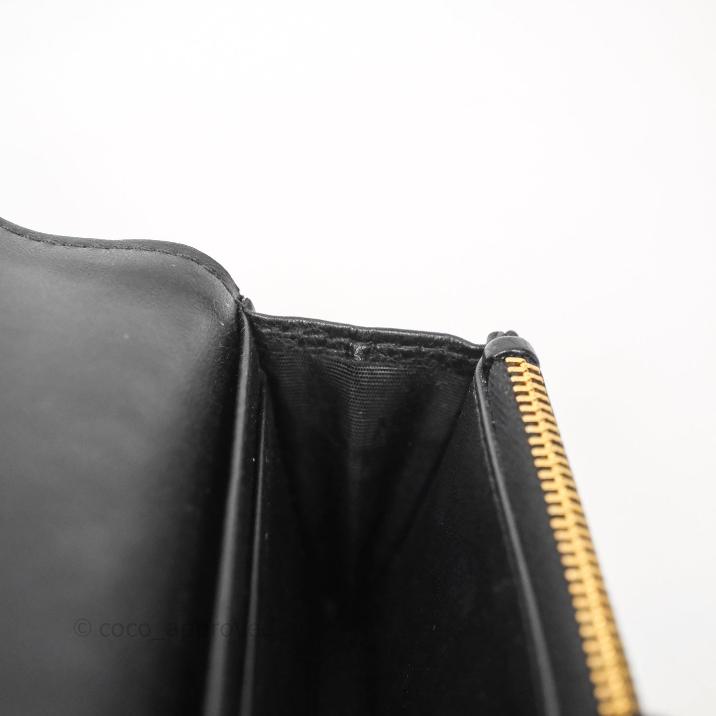 Dior Caro Glycine Wallet Black Supple Cannage Calfskin Gold Hardware