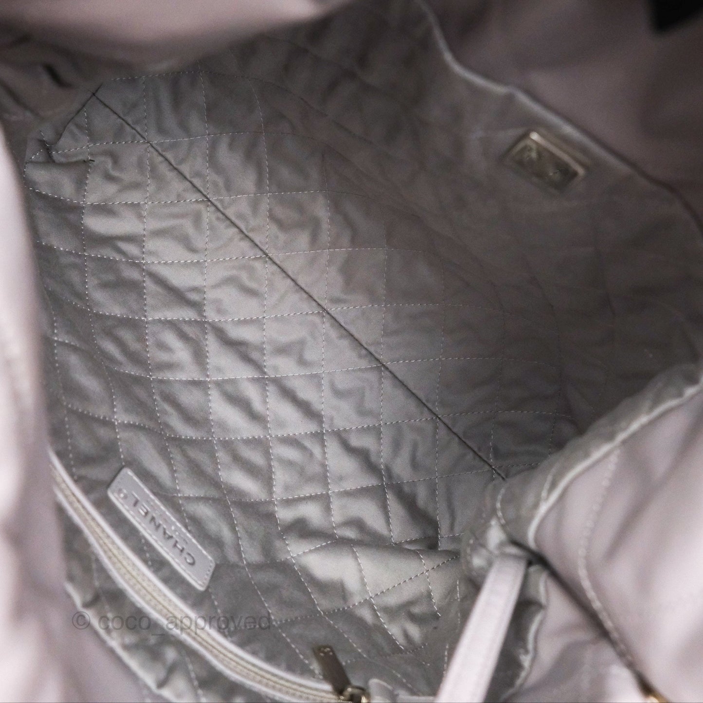 Chanel 22 Small Grey Aged Calfskin Matte Silver Hardware
