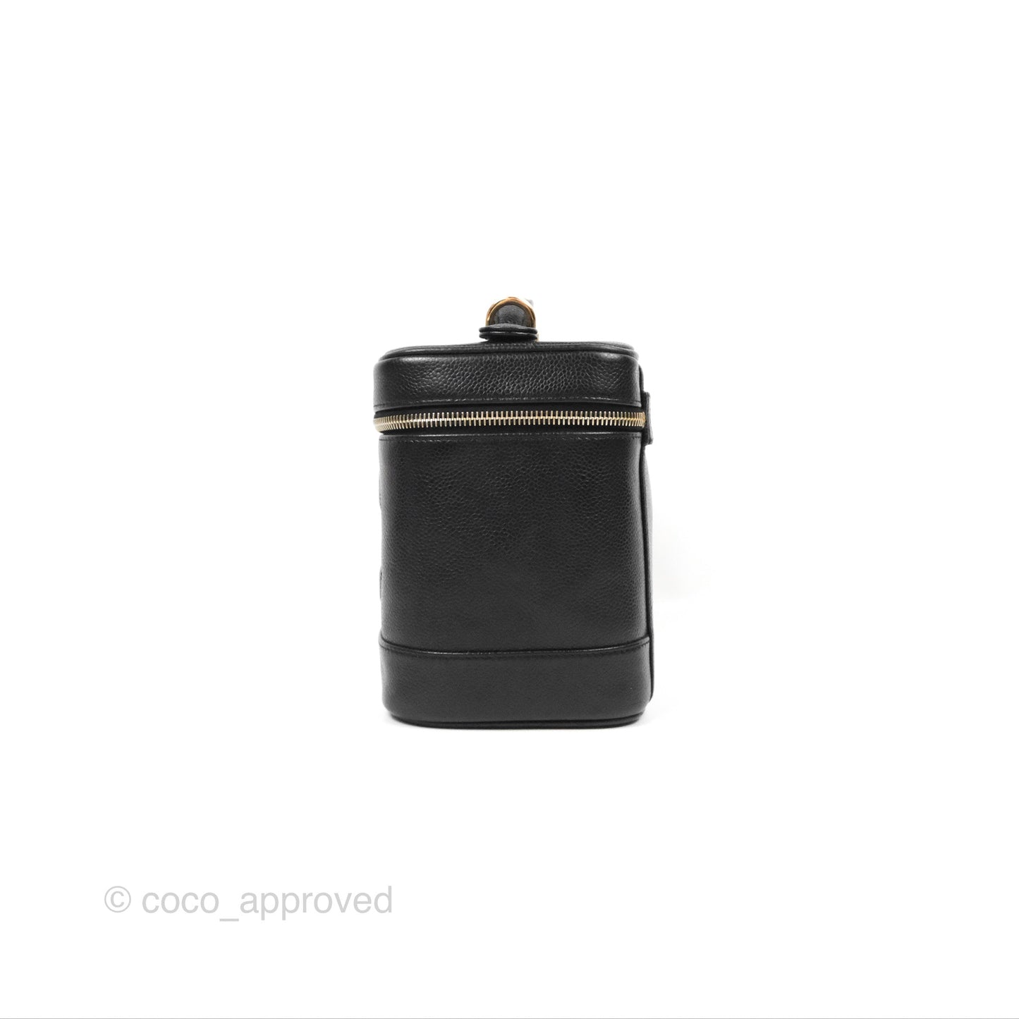 Chanel Vintage Vanity Case Black Caviar Gold Hardware