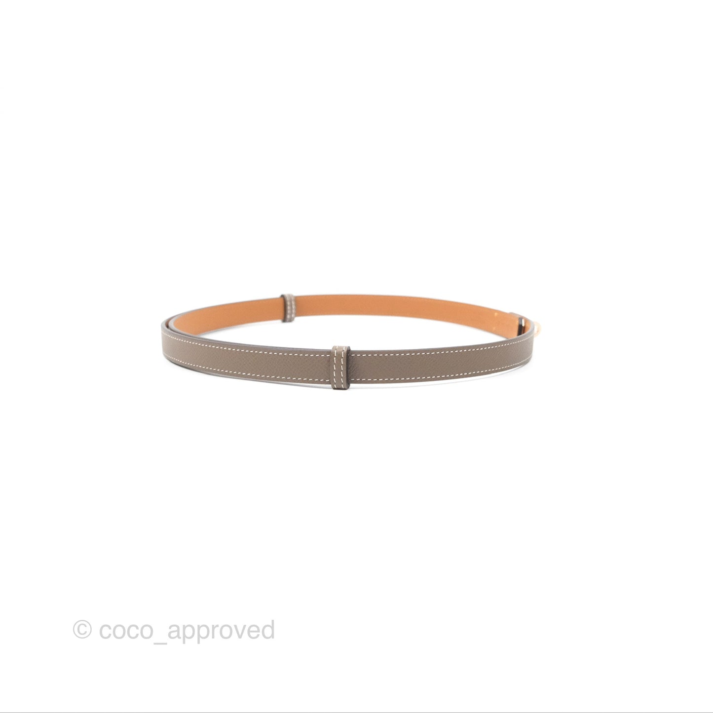 Hermès Epsom Kelly Buckle Belt Etoupe 18 Rose Gold Hardware