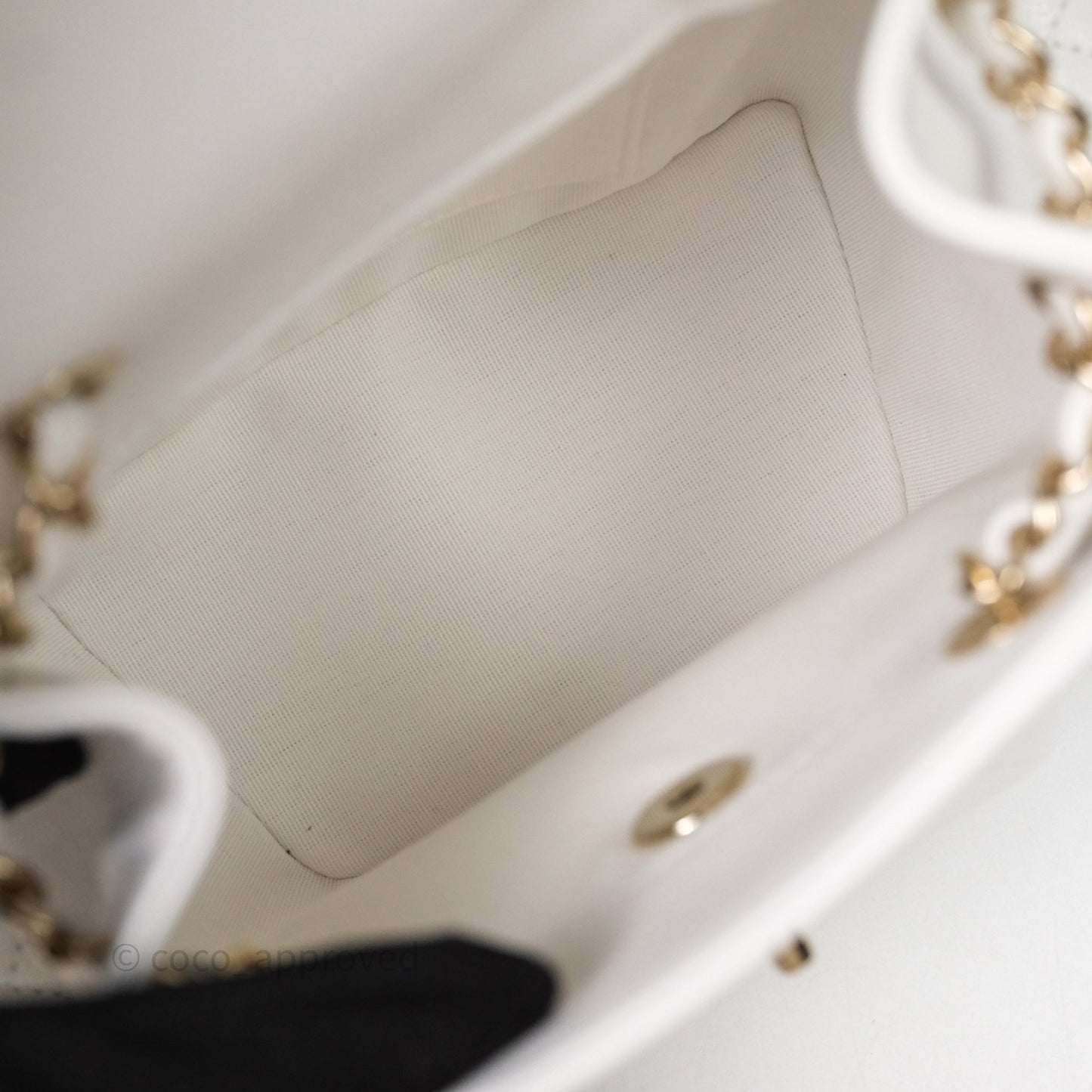 Chanel Small Duma Backpack Caviar White Gold Hardware