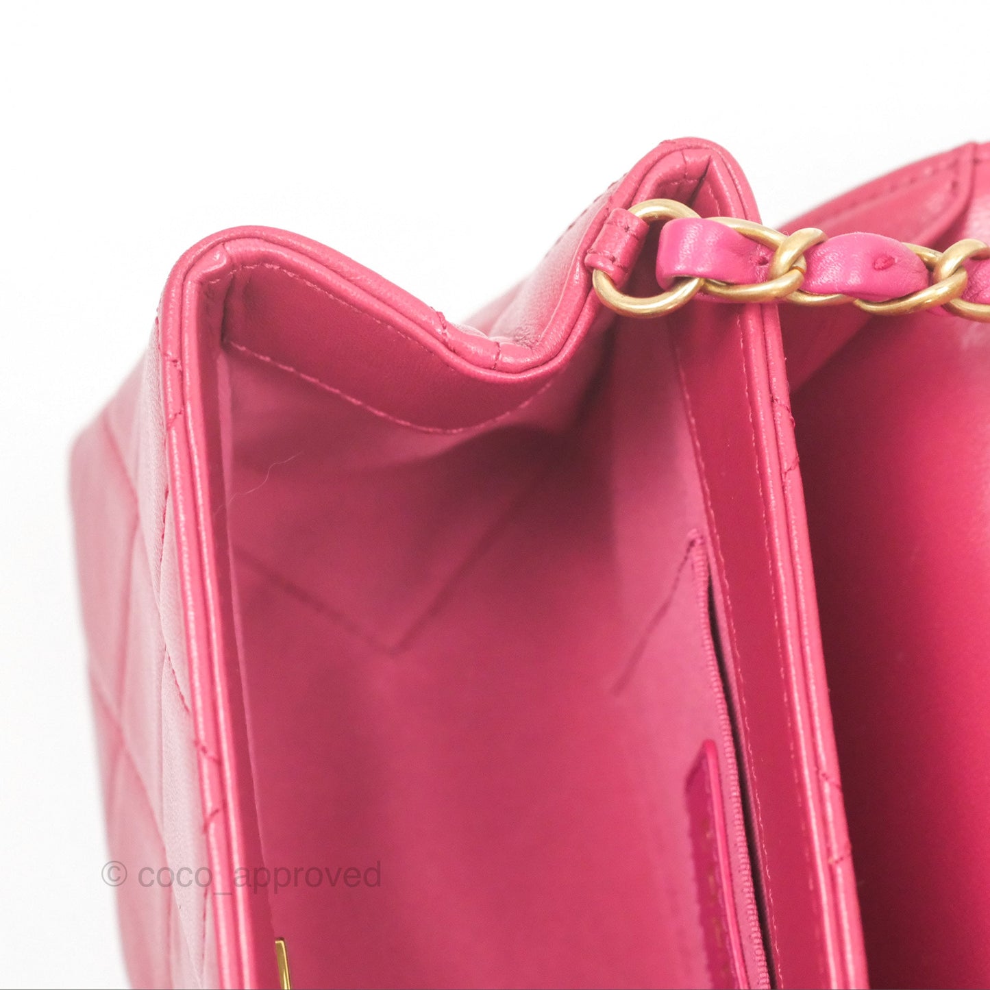 Chanel Diamond Lock CC Flap Bag Pink Lambskin Gold Hardware