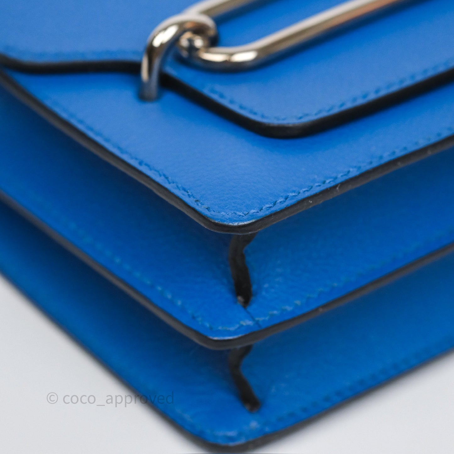 Hermès Roulis Mini 18 Blue Zellige I7 Evercolor Palladium Hardware