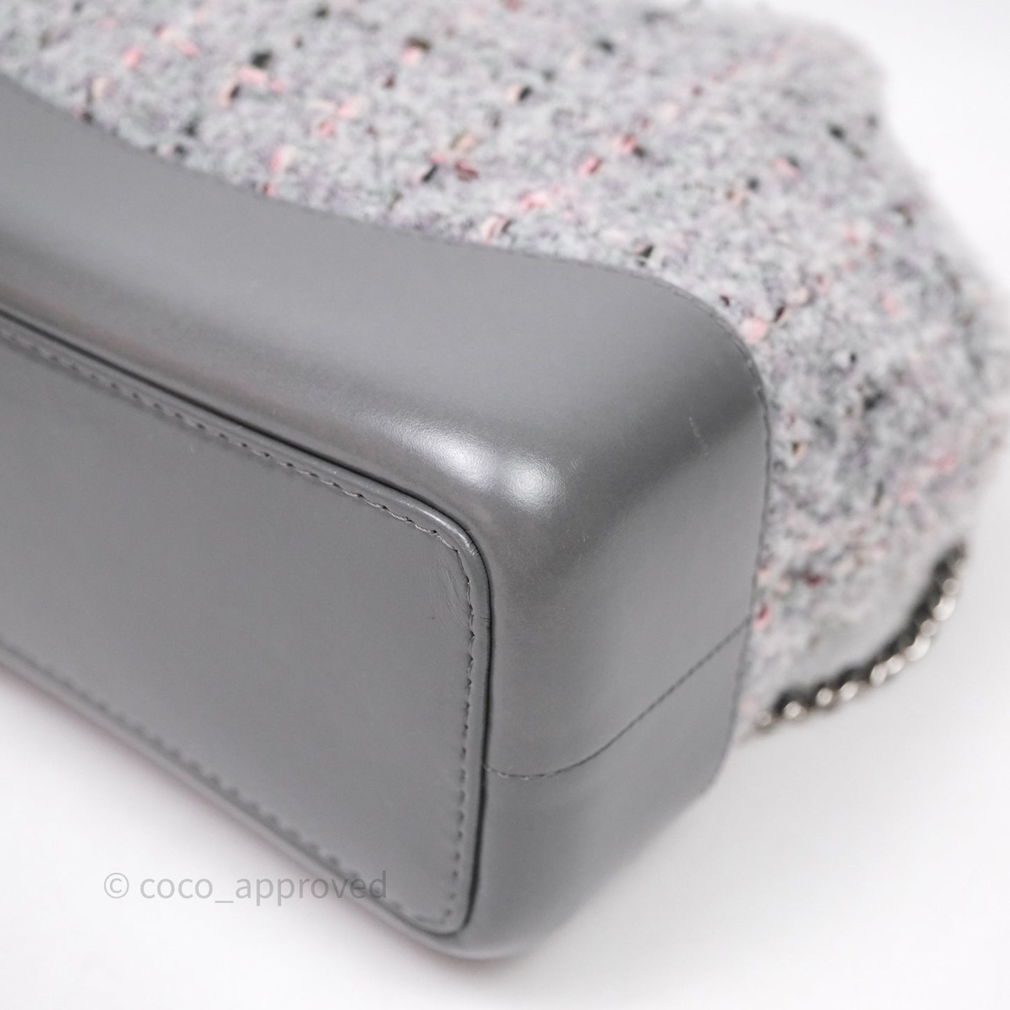 Chanel Gabrielle Small Backpack Grey Tweed Aged Calfskin