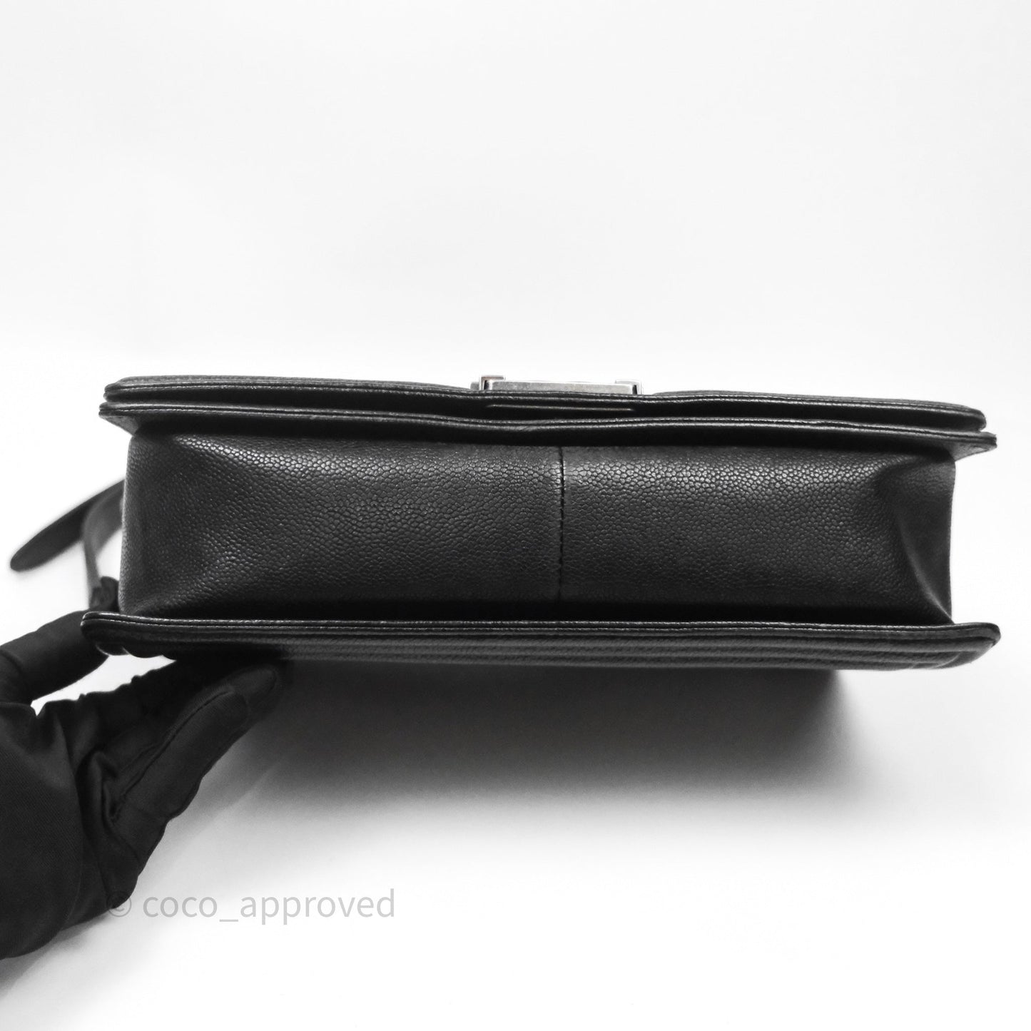 Chanel Quilted New Medium Boy Black Caviar Ruthenium Hardware
