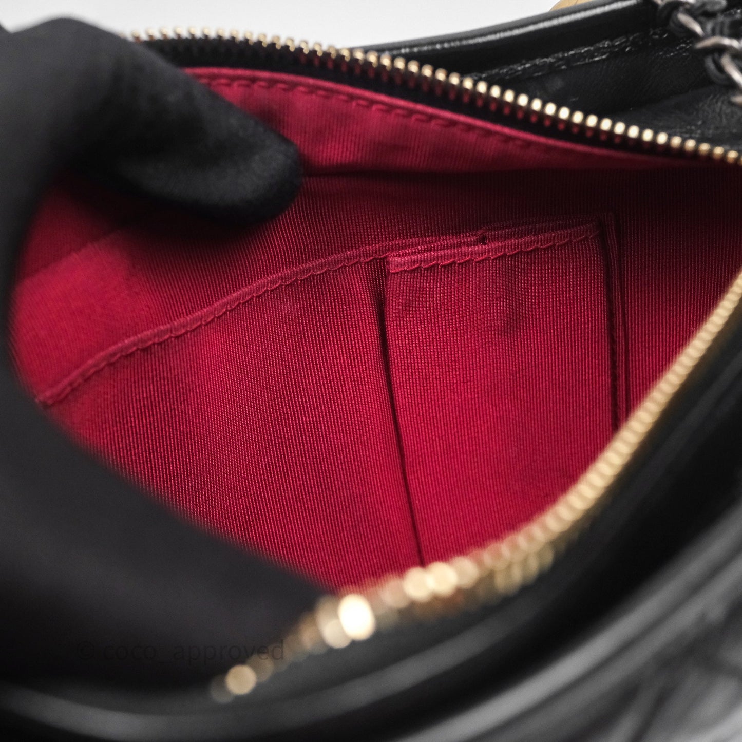 Chanel Small Gabrielle Hobo Quilted Black Aged Calfskin