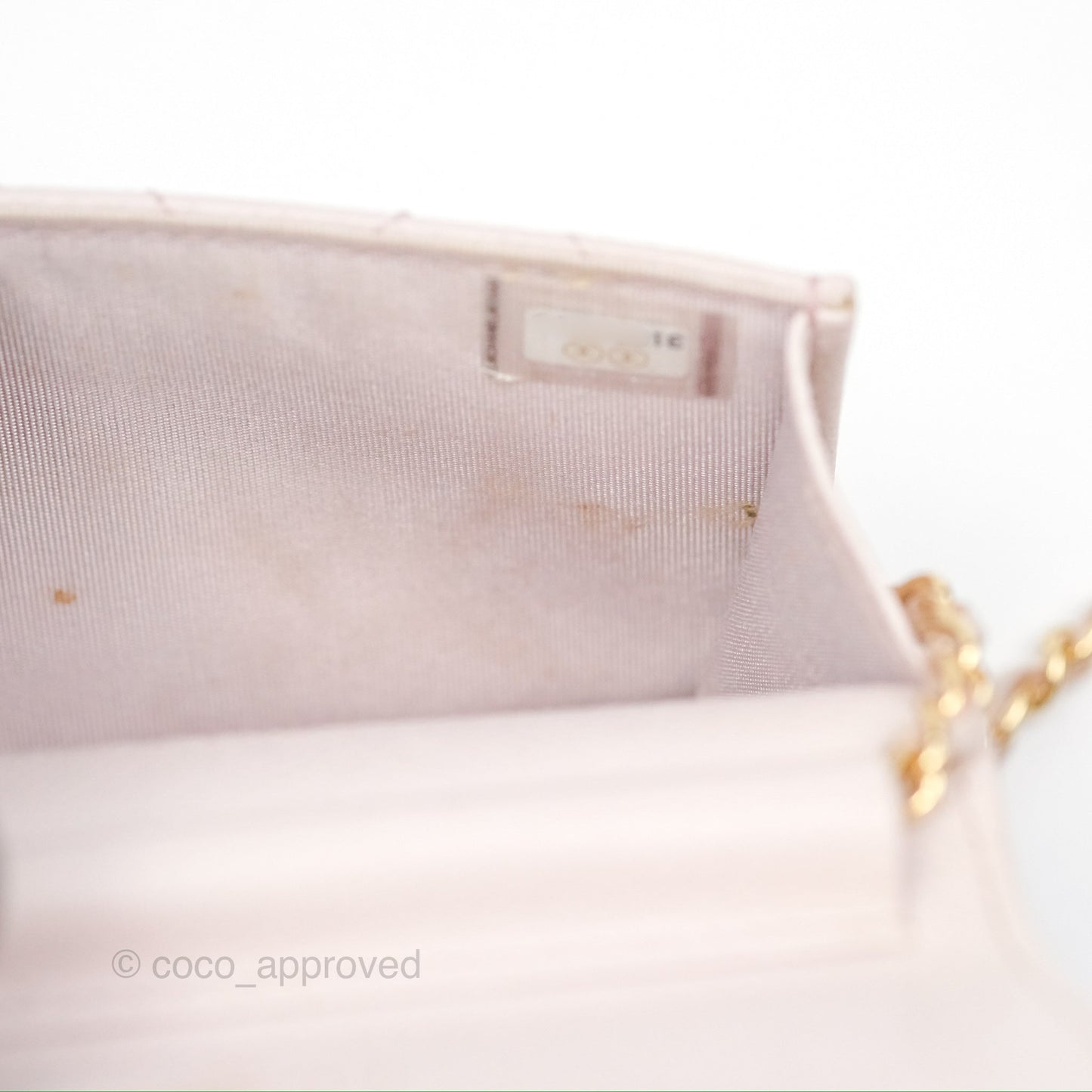 Chanel Miss Coco Clutch With Chain Quilted Lilac Pink Caviar Gold Hardware