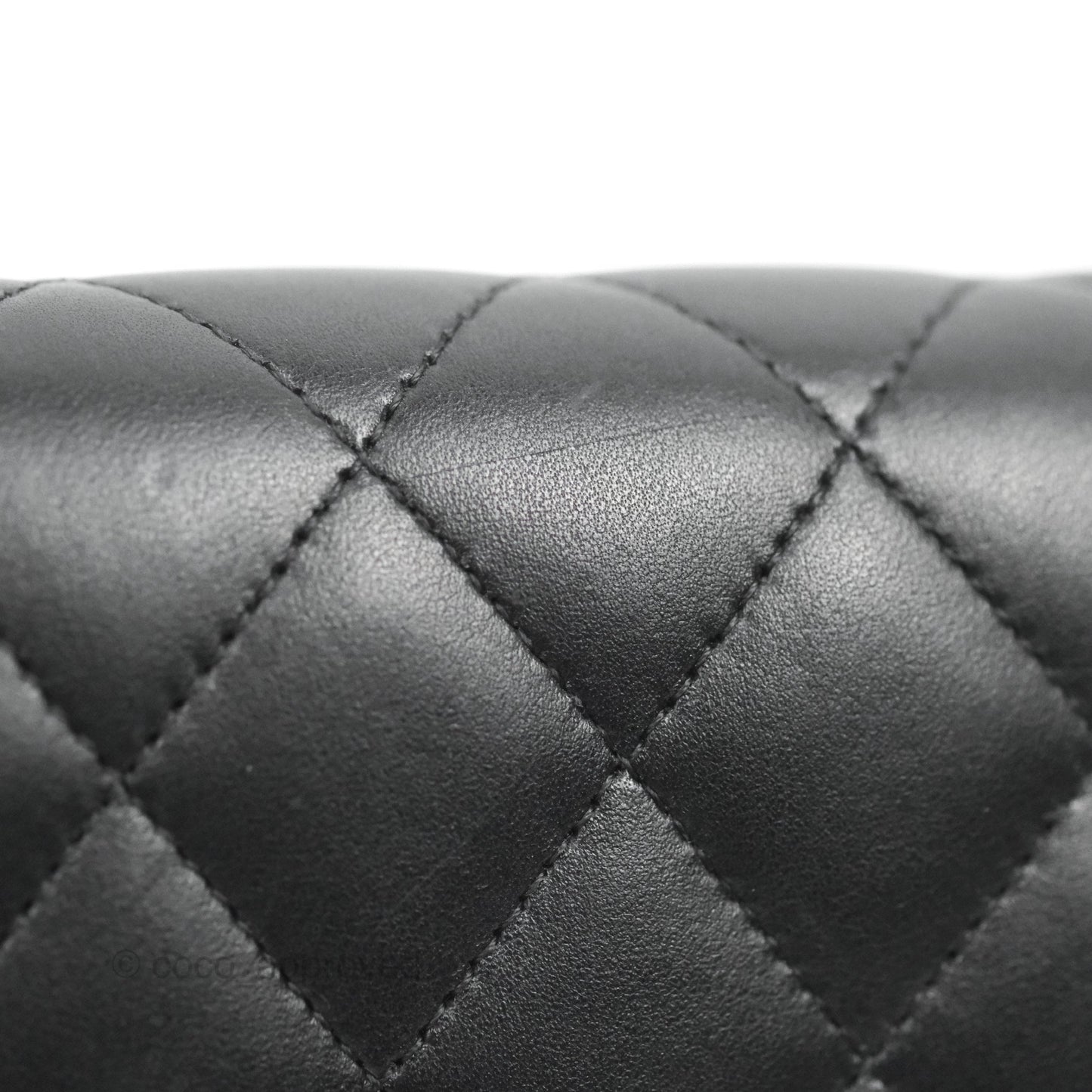 Chanel Quilted Boy Wallet on Chain WOC Black Lambskin Silver Hardware