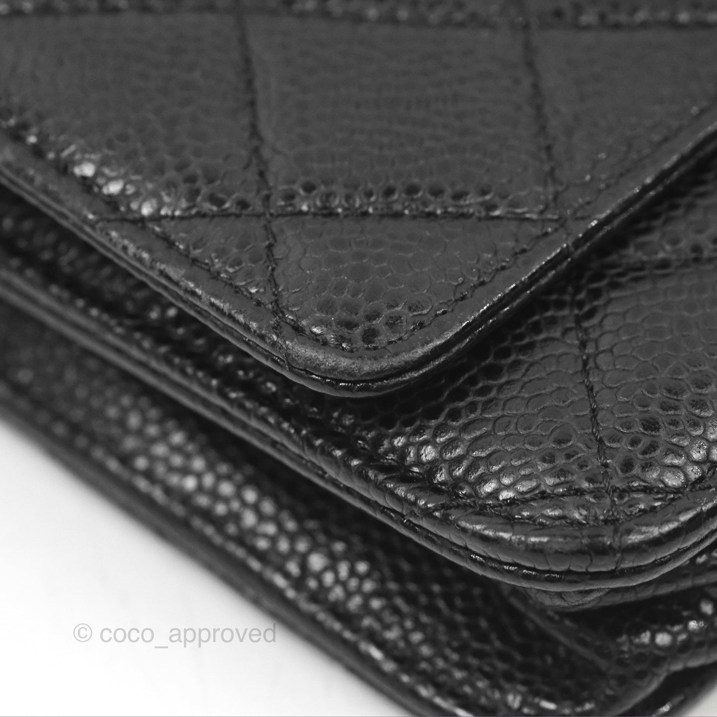 Chanel Quilted Classic Wallet On Chain WOC Black Caviar Gold Hardware