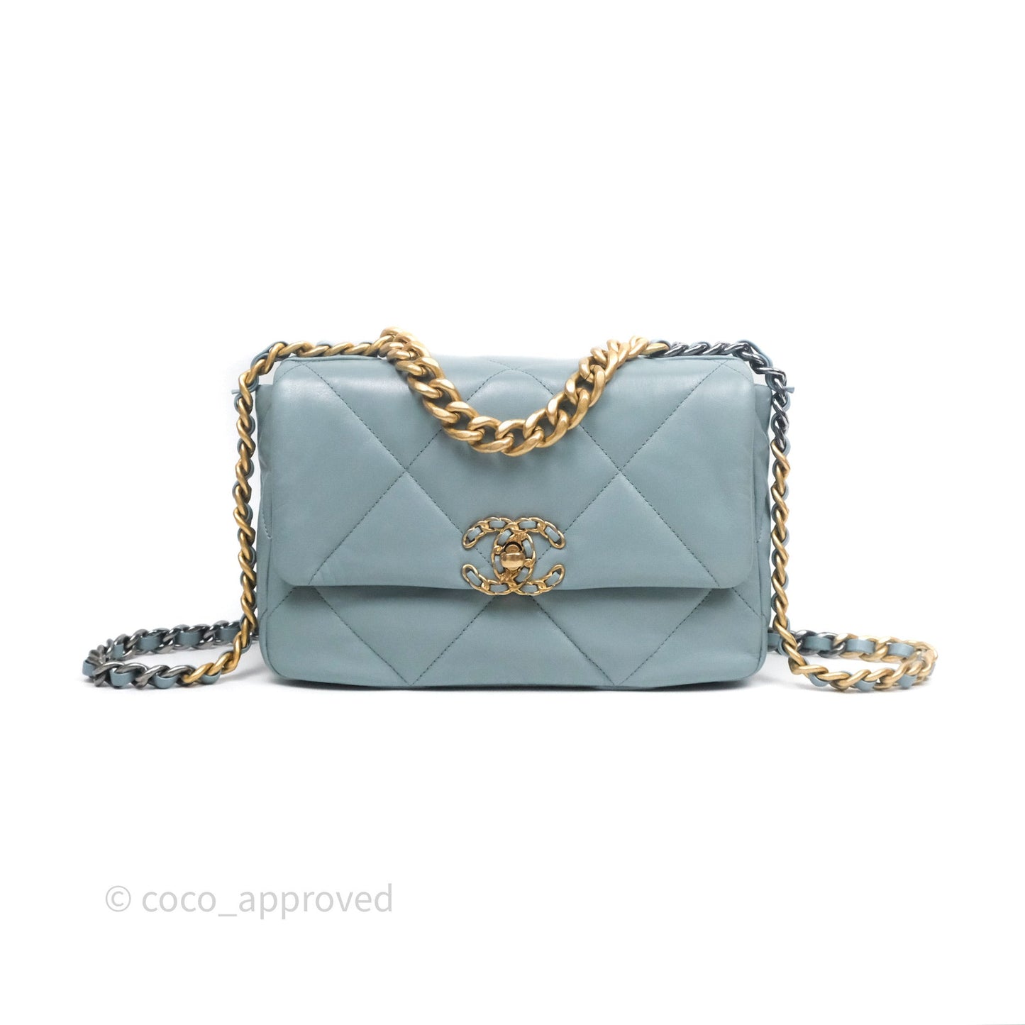 Chanel 19 Small Blue Mixed Hardware