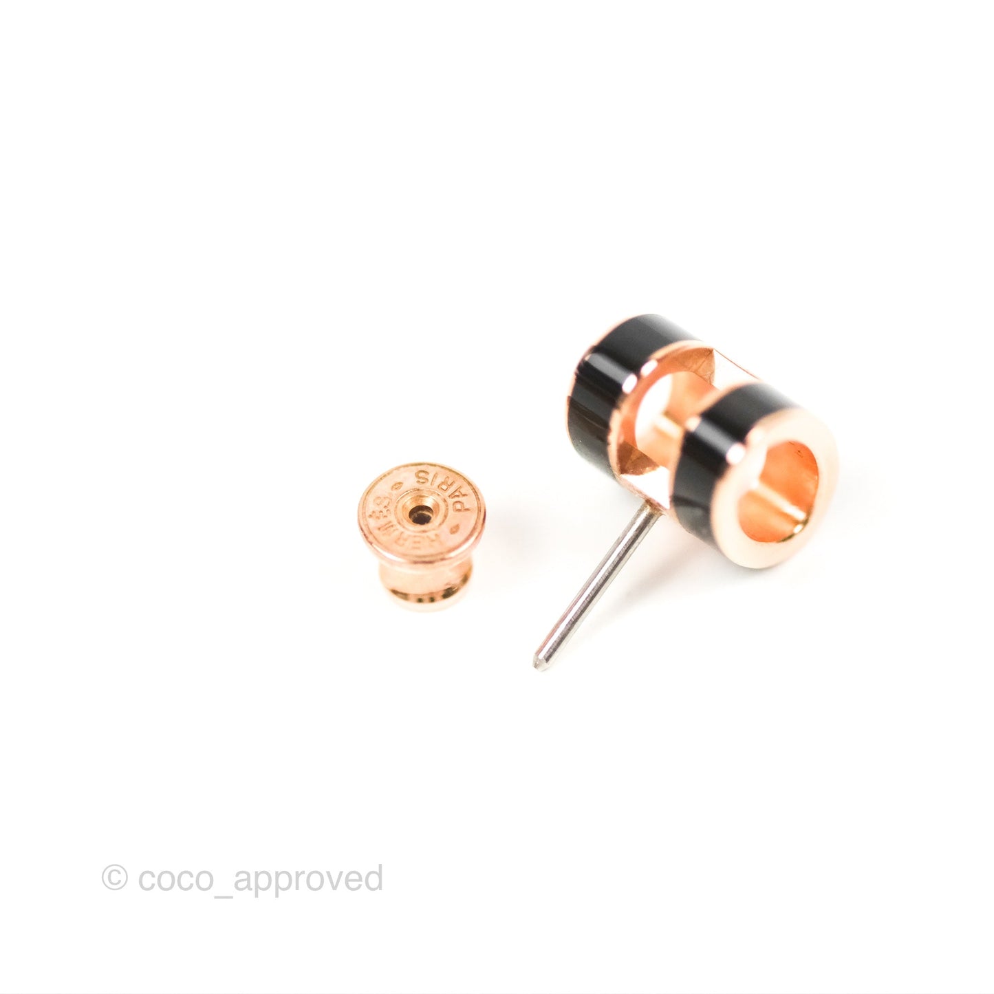 Hermès Pop H Earrings Black Rose Gold Hardware