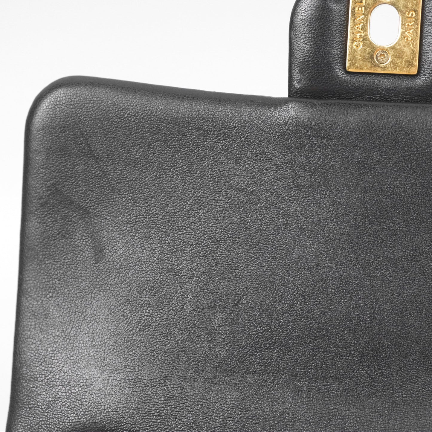 Chanel Mini Top Handle Flap Black Lambskin Aged Gold Hardware