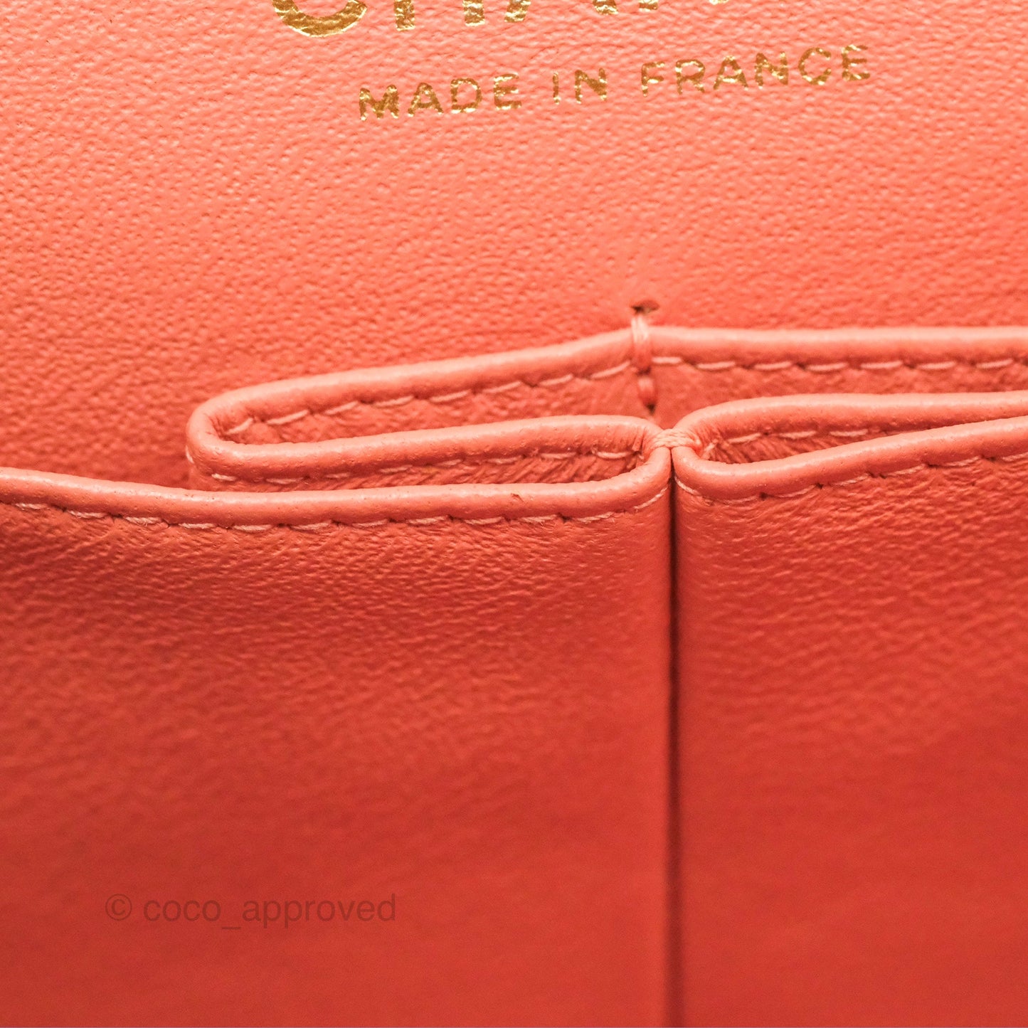 Chanel Classic M/L Medium Flap Quilted Peach Lambskin Gold Hardware