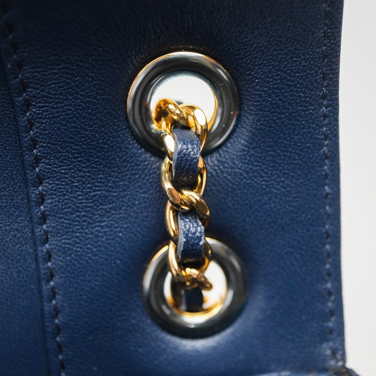 Chanel Mademoiselle Vintage Flap Bag Navy Sheepskin Gold Hardware