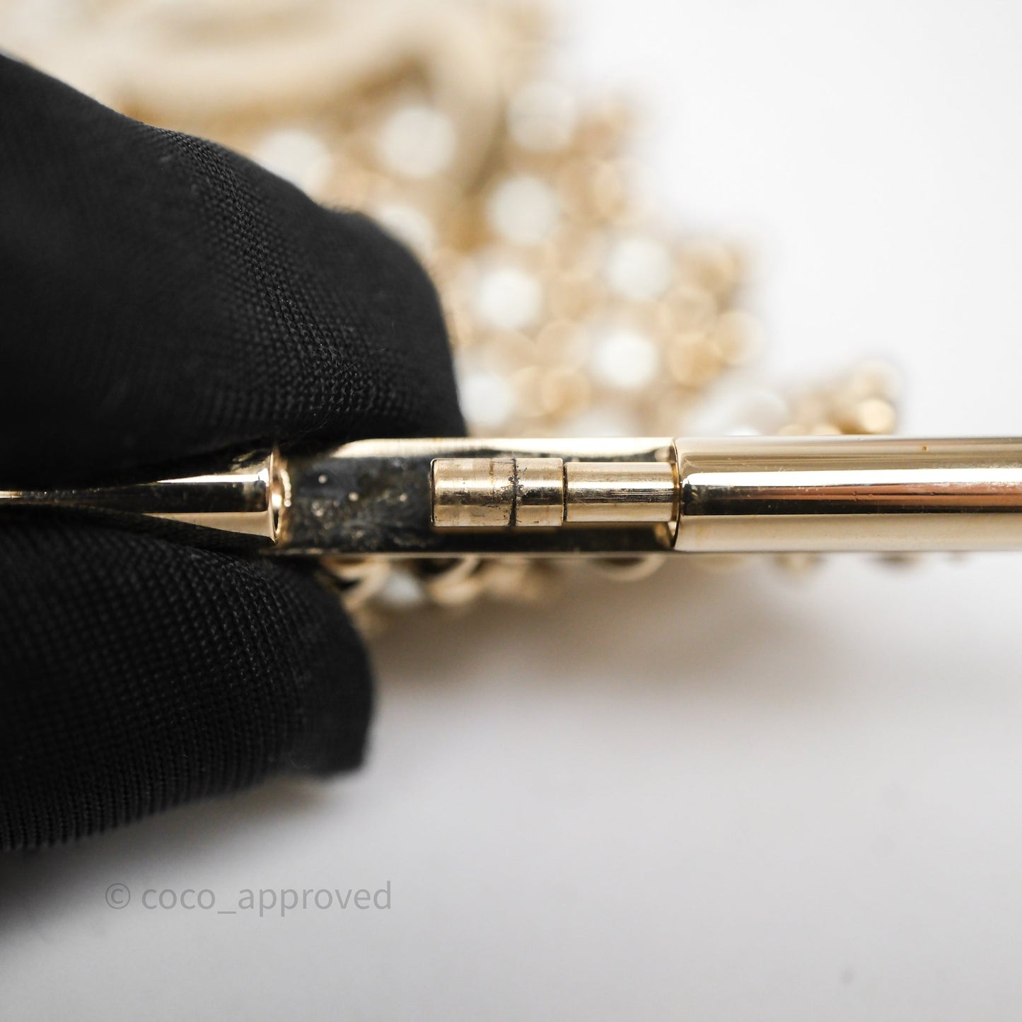 Chanel CC Pearl Bracelet Gold Tone 20C