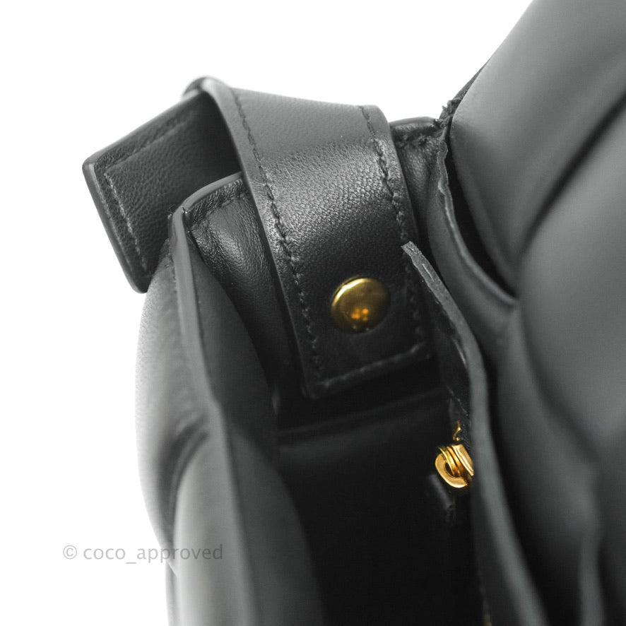 Bottega Veneta Padded Cassette Shoulder Bag Intrecciato Black Lambskin Gold Hardware