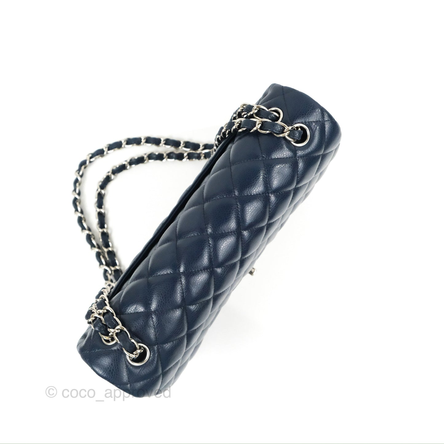 Chanel Jumbo Double Flap Navy Caviar Silver Hardware⁣⁣