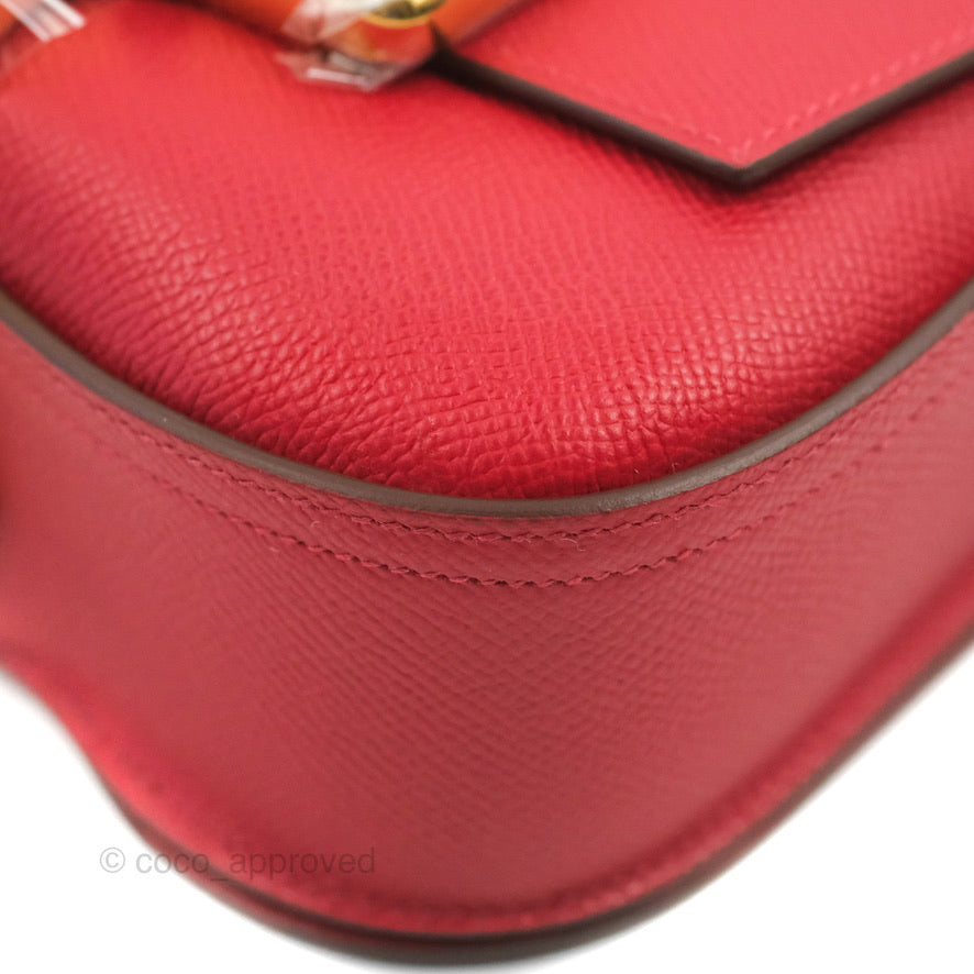 Hermès Della Cavalleria Mini Bag Rouge Piment Epsom Gold Hardware