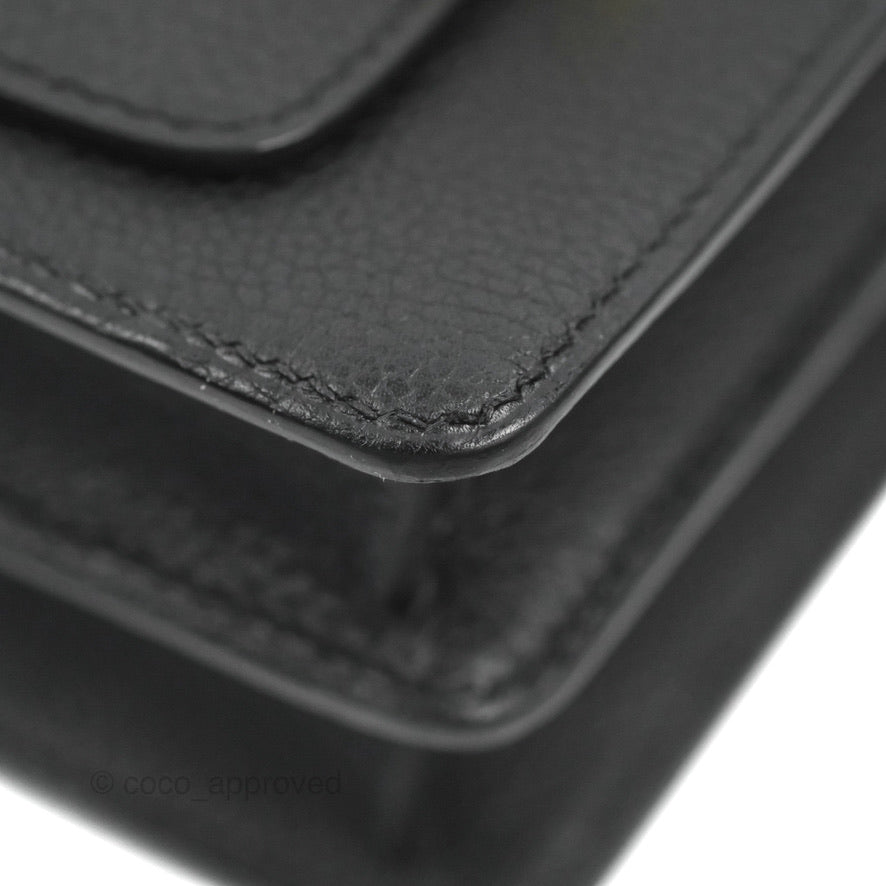 Hermès Roulis Mini 18 Black Clemence Gold Hardware