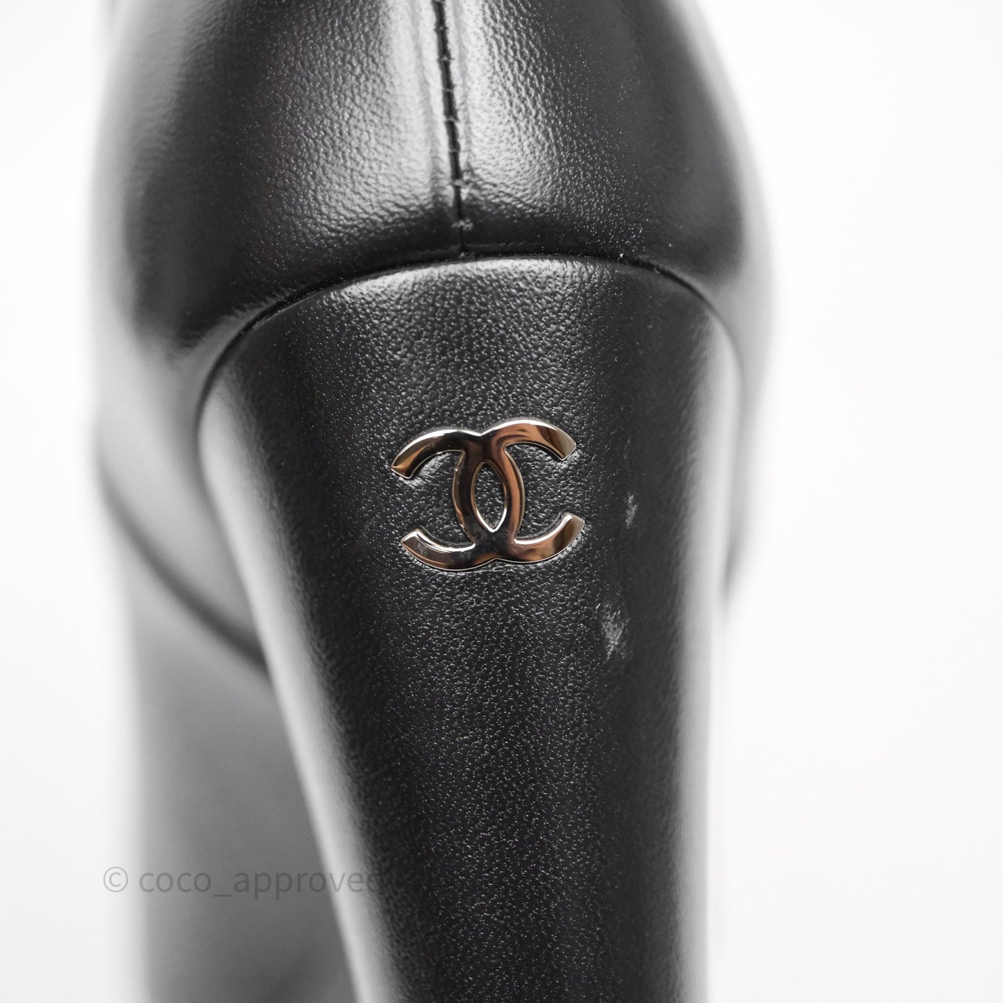 Chanel Leather Boots Black Size 36.5