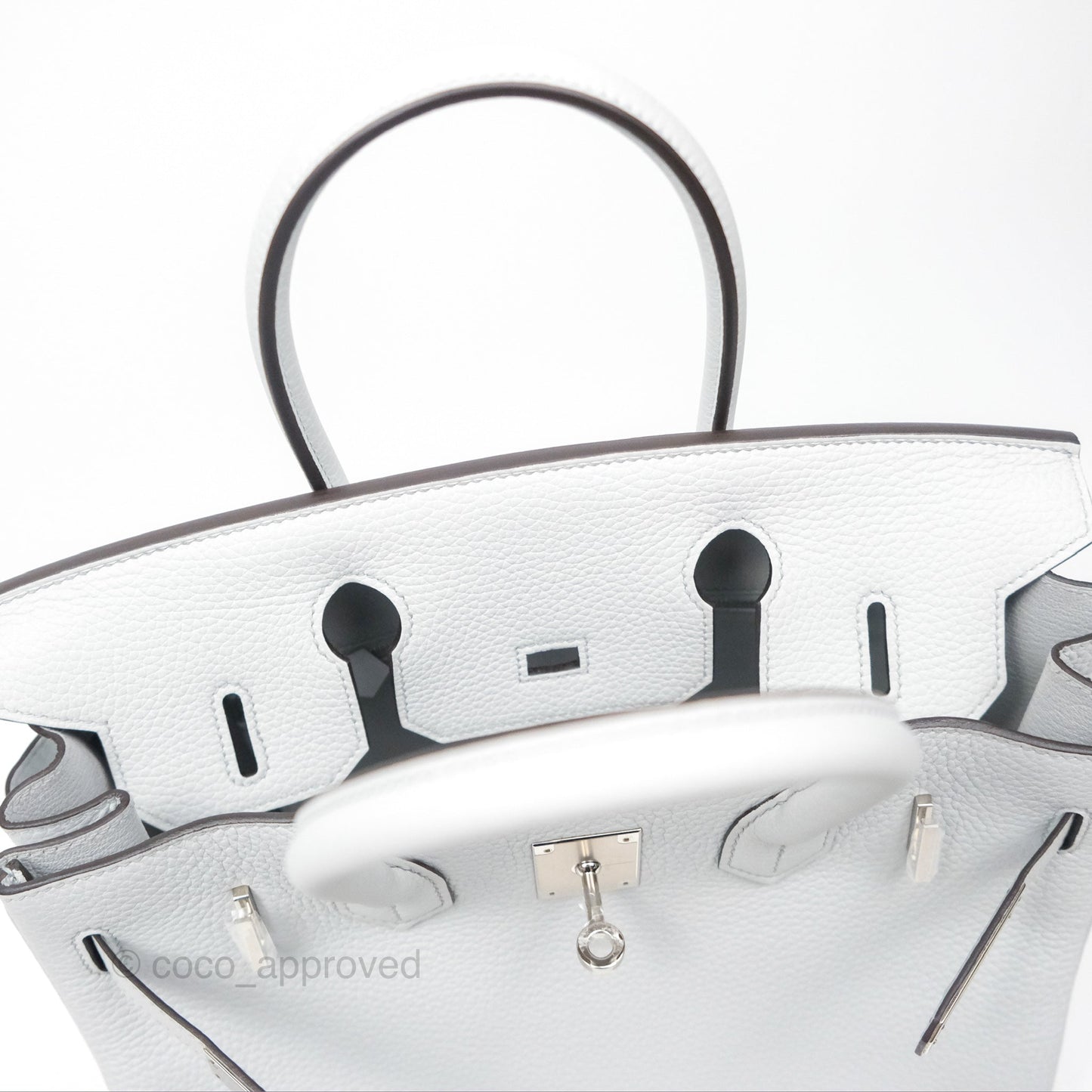 Hermès Birkin 30 Retourne Blue Pale Clemence Palladium Hardware