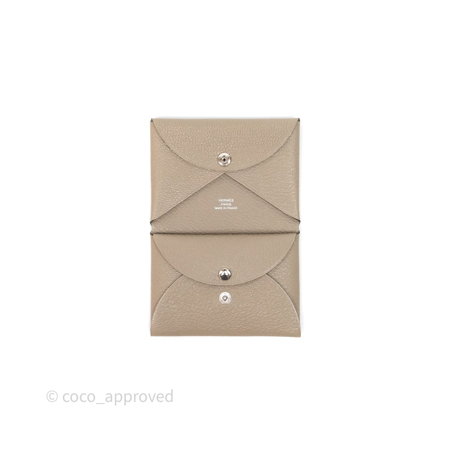 Hermès Calvi Duo Compact Card Holder Gris Tourterelle Mysore
