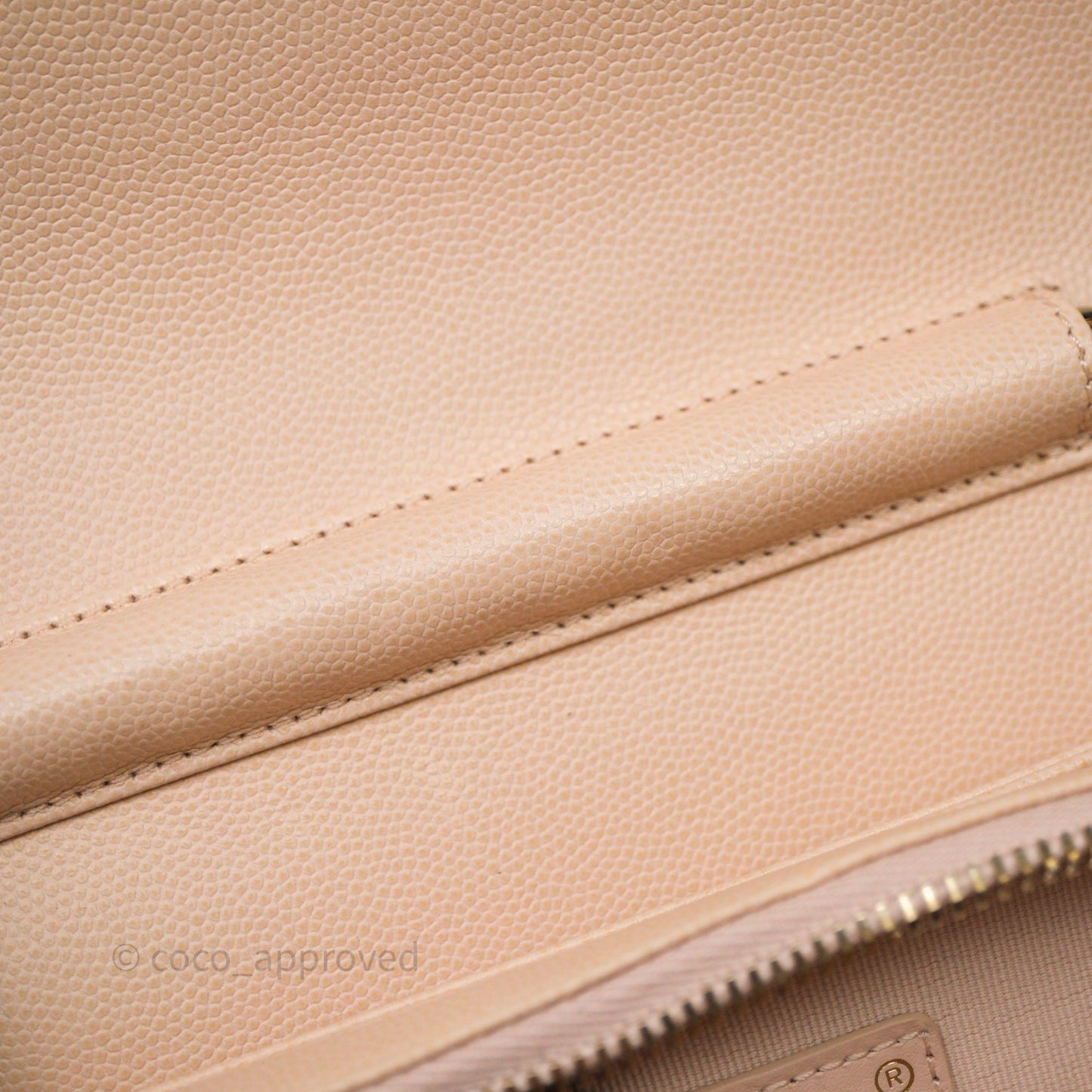 Chanel Small Like The Wallet Flap Quilted Light Beige Pink Caviar Gold Hardware 22C