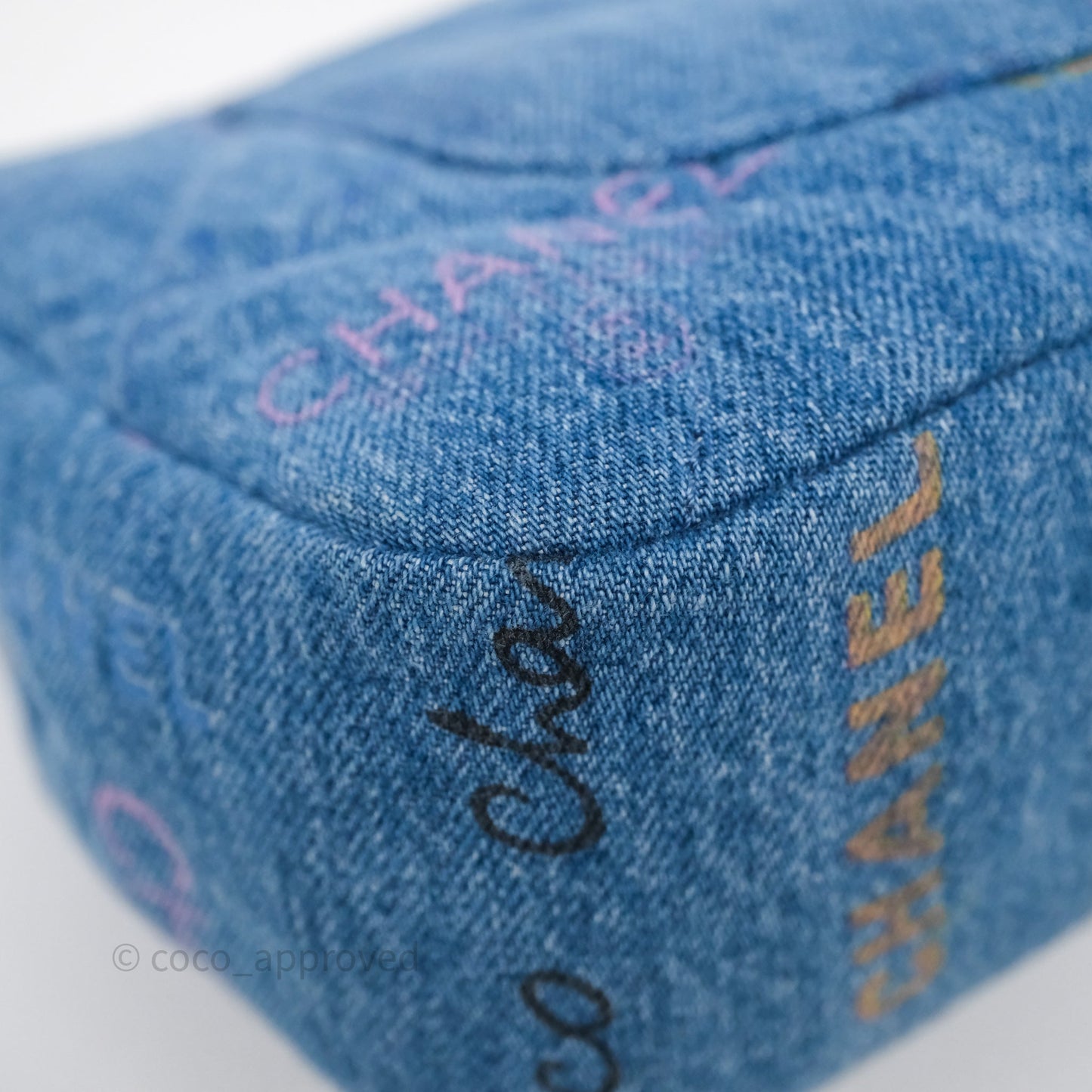 Chanel Large Denim Mood Flap Quilted Blue Multicolor 22P