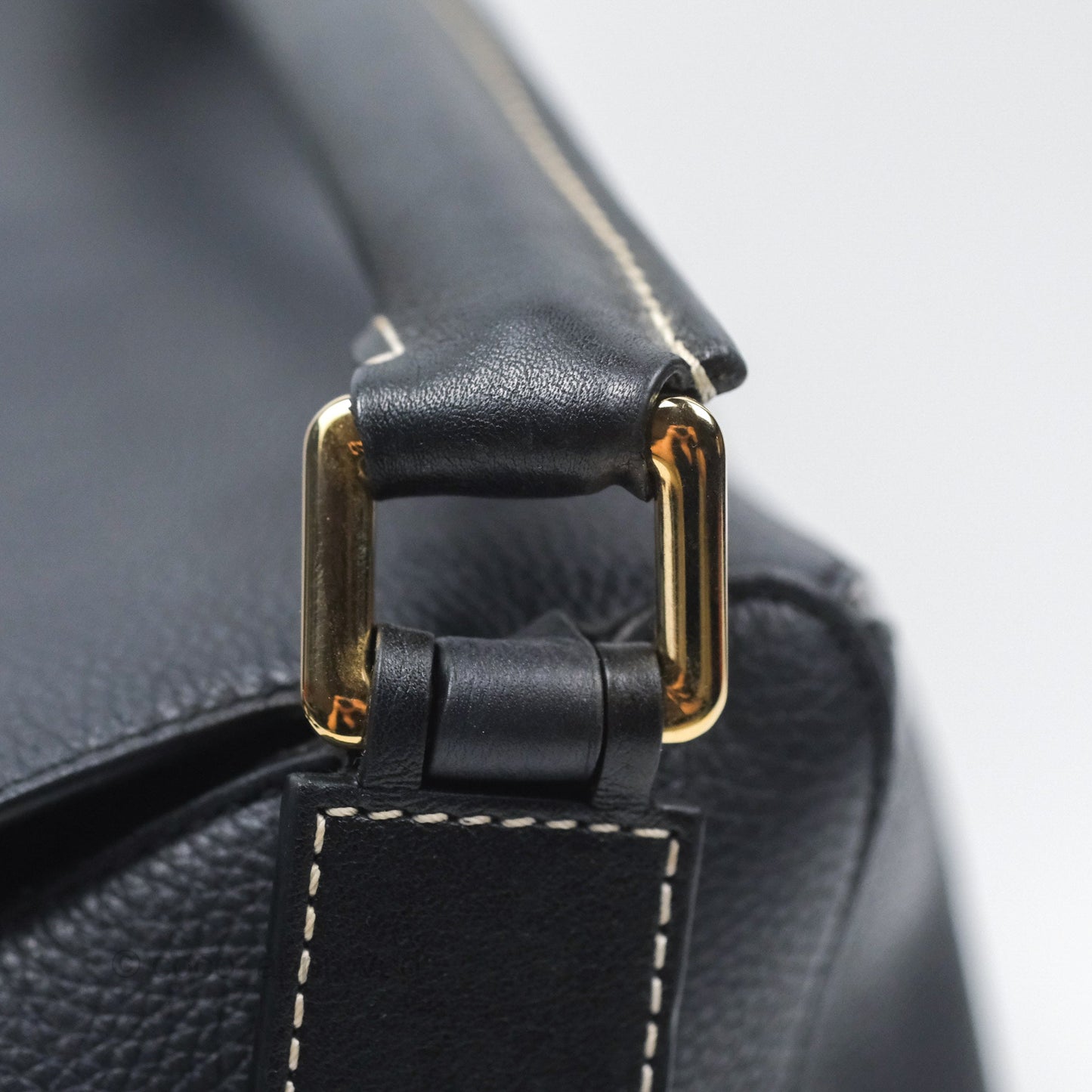 Loewe Medium Puzzle Bag Navy Calfskin Gold Hardware